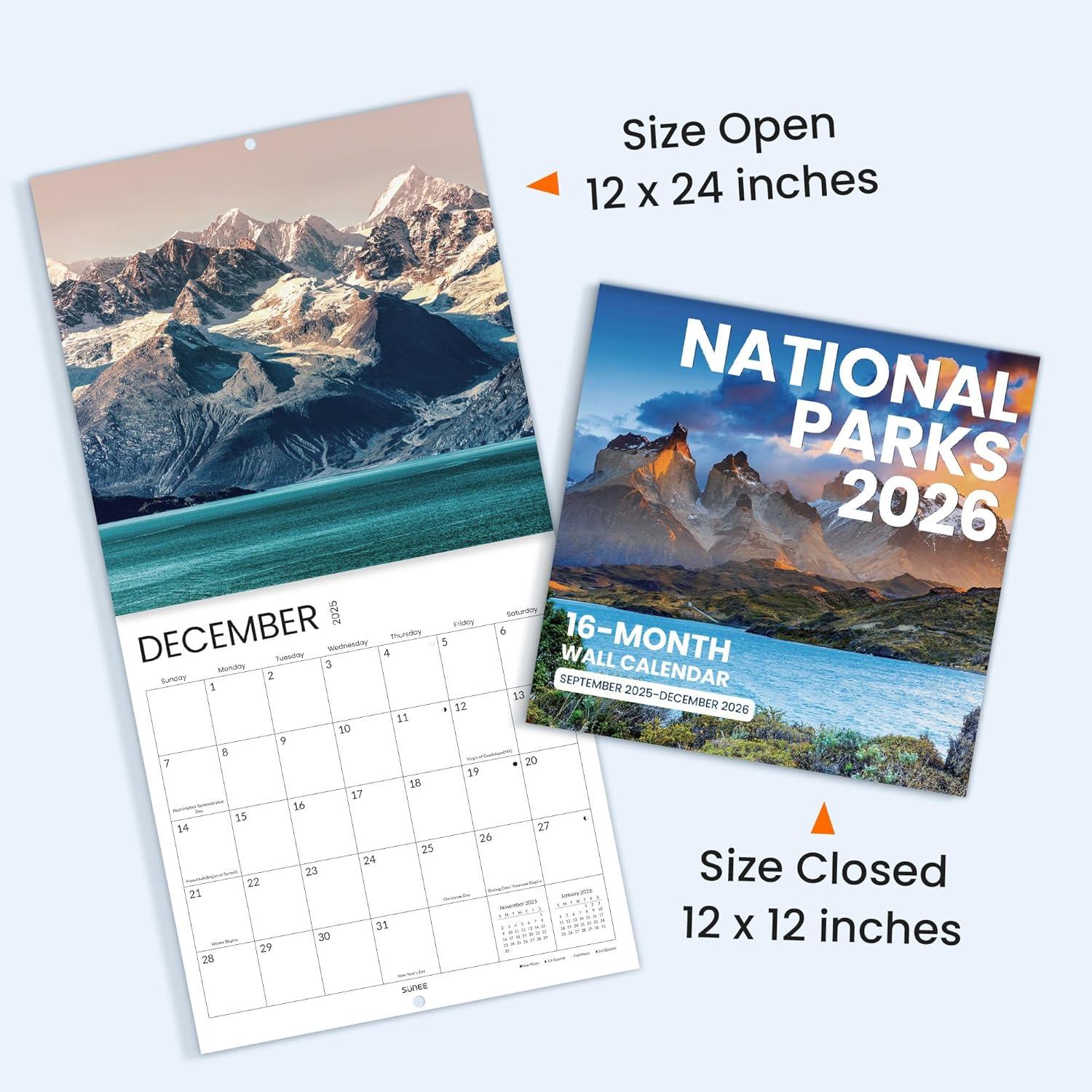 image:image2026 Wall Calendar 12x12 National Parks amp 145x115 Floral