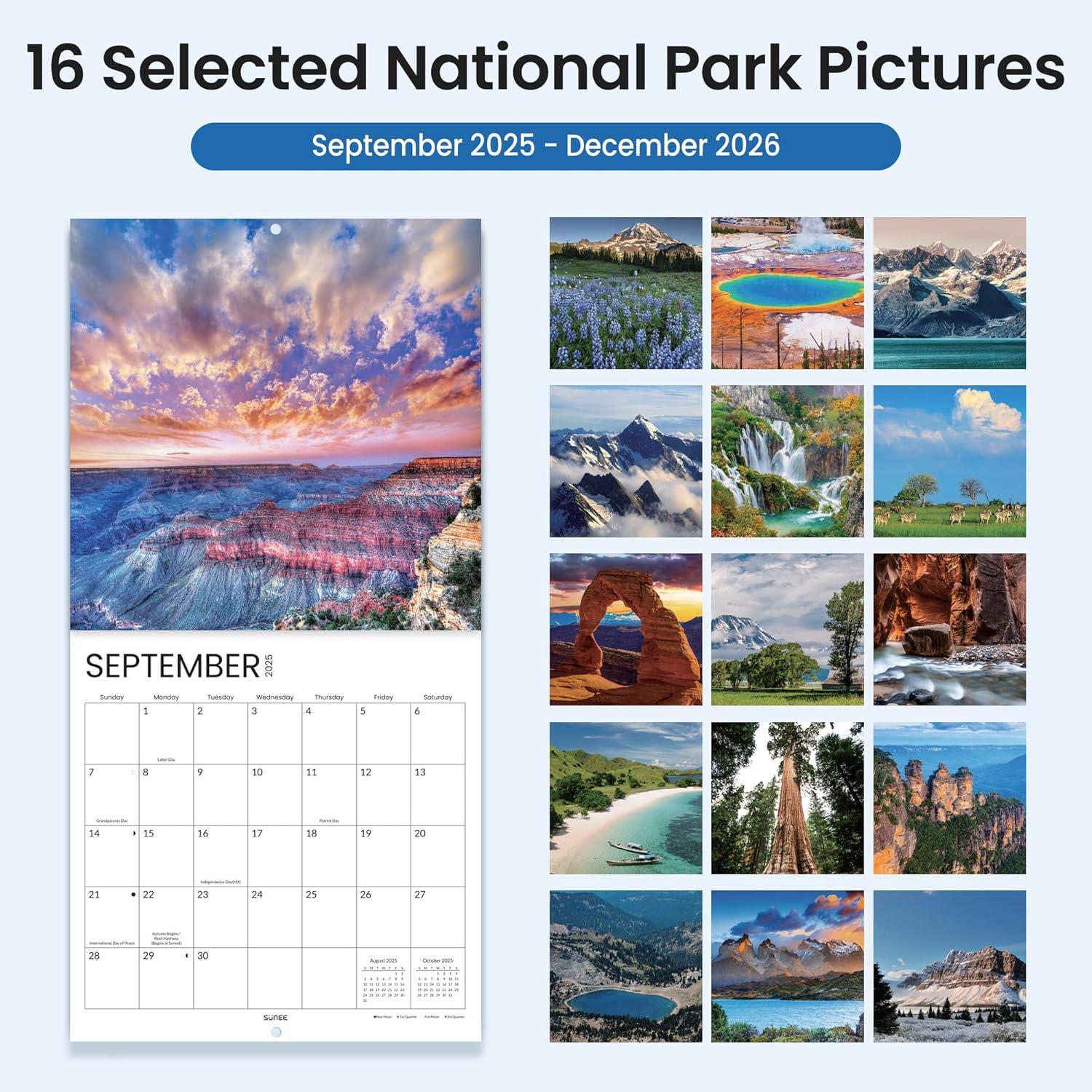 image:image2026 Wall Calendar 12x12 National Parks amp 145x115 Floral