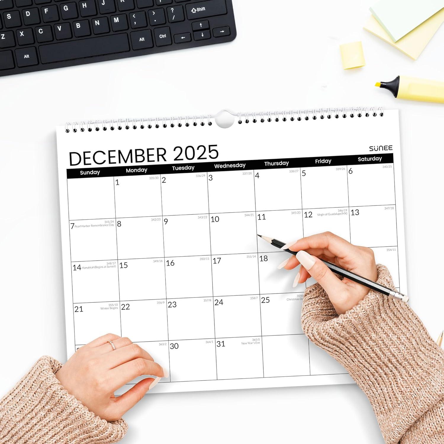 image:image2026 Wall Calendar Large 2275x155 Black amp 145x115 Black