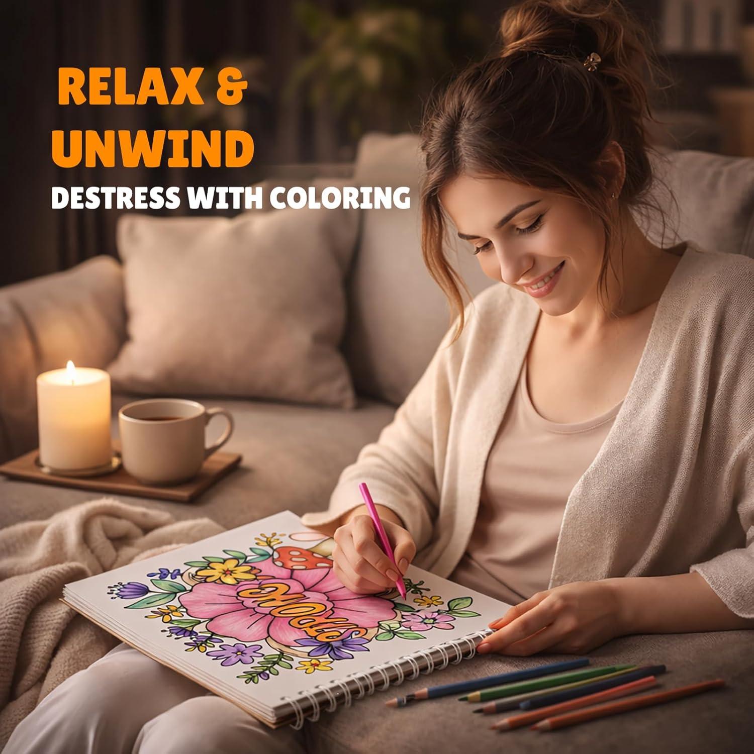 image:imageAdult Coloring Book for Mindfulness amp Anxiety Relief Coloring Books for Adults Relaxation with Motivational Quotes Stress Relieving Nature DesignsMotivational Quotes and Design