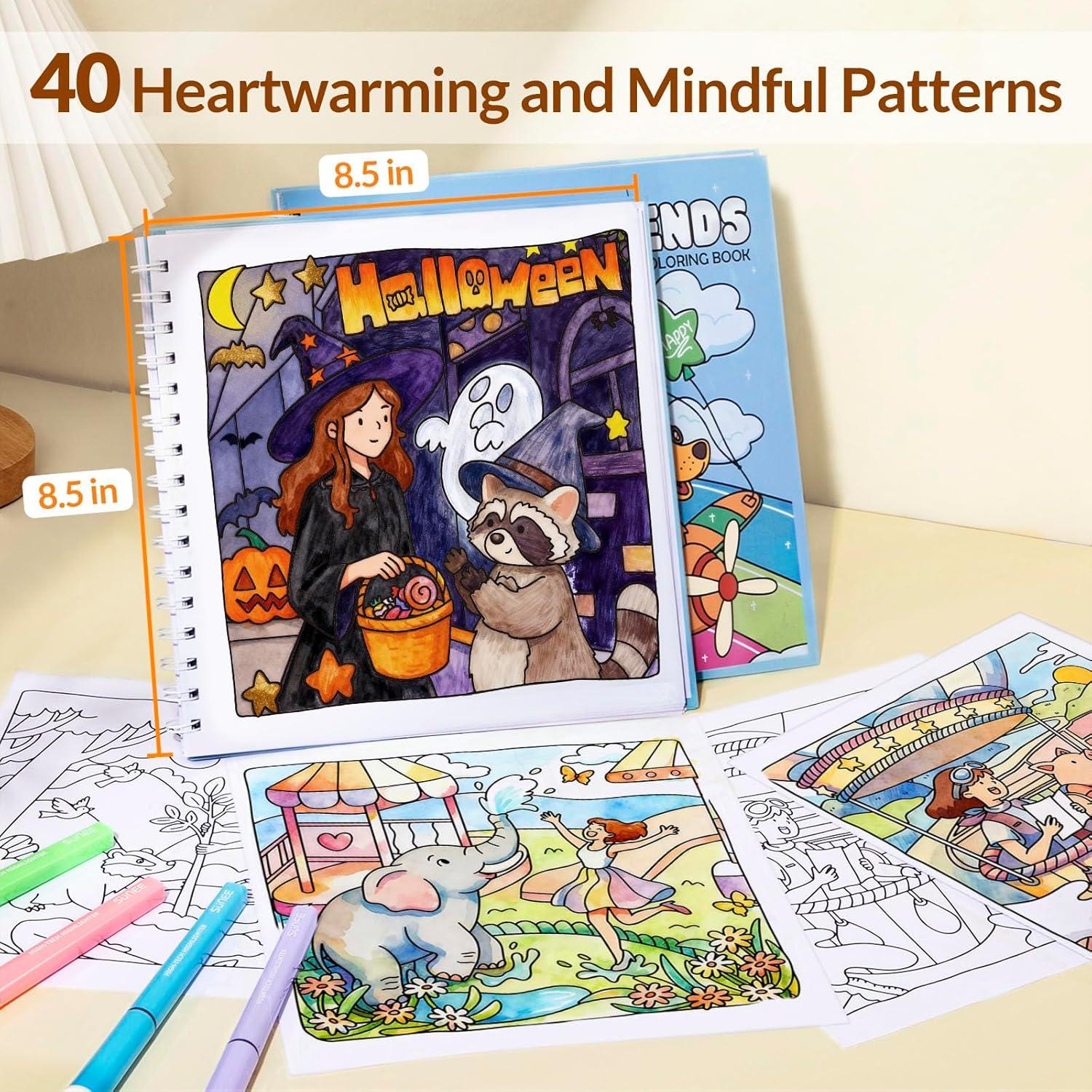 image:imageAdult Coloring Book for Mindfulness amp Anxiety Relief Coloring Books for Adults Relaxation with Motivational Quotes Stress Relieving Nature DesignsWhimsy Friends