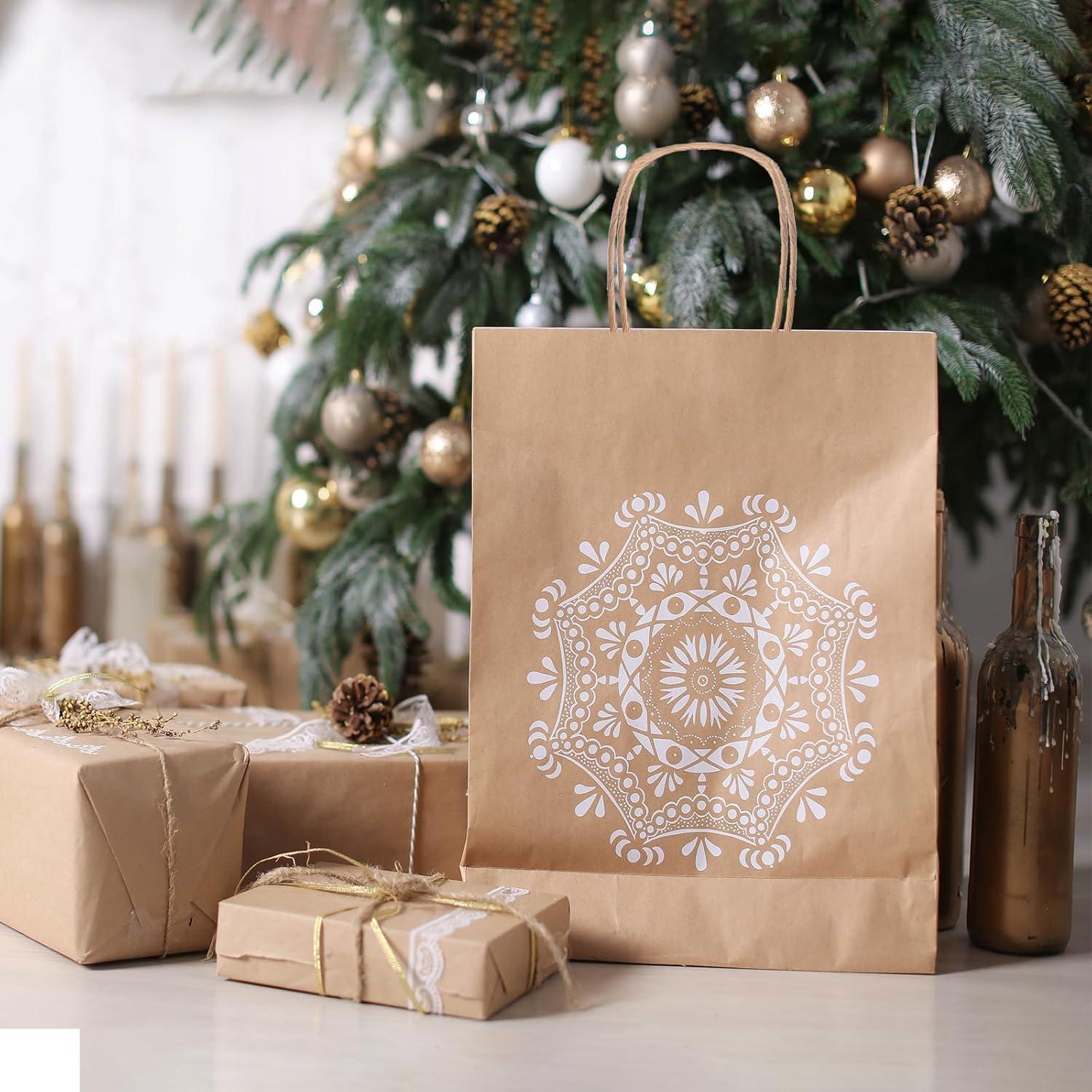 image:imageSUNEE 100 Pcs Black Gift Bags with Handles 55x33x8 Small Paper Gift Bags Bulk for Small Business Retail Merchandise Grocery and Wedding Birthday Party Favor BlackBrown