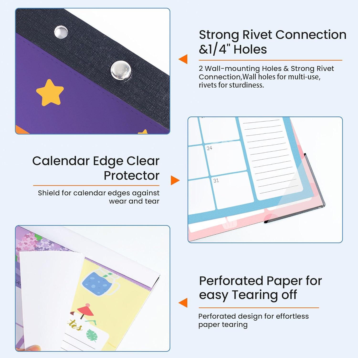 image:imageSUNEE 2026 Desk Calendar 18 Months from Oct 2025 to Mar 2027 17x12 Academic 2026 Calendar for Home School or Office 2026 Monthly Calendar with Note Cute Pack of 2