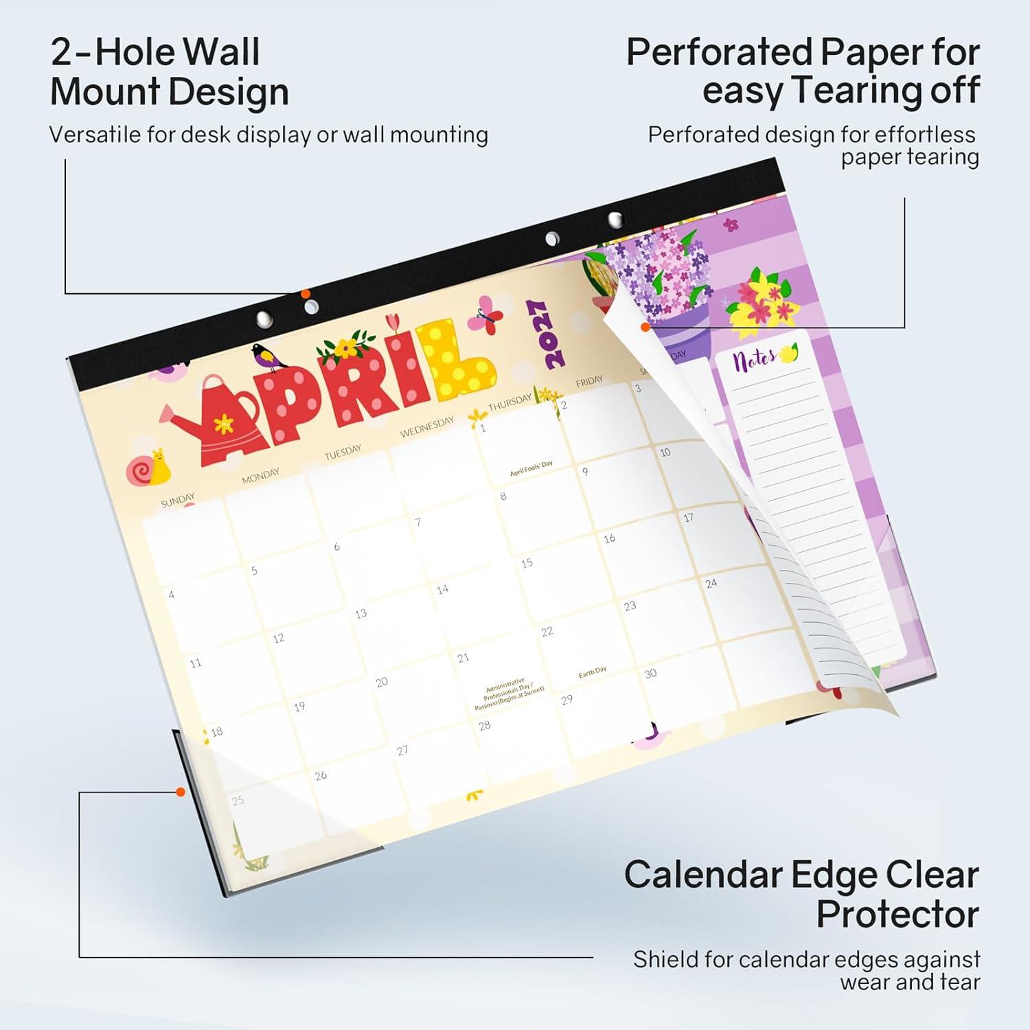 image:imageSUNEE 2026 Desk Calendar 18 Months from Oct 2025 to Mar 2027 17x12 Academic 2026 Calendar for Home School or Office 2026 Monthly Calendar with Note CuteCute