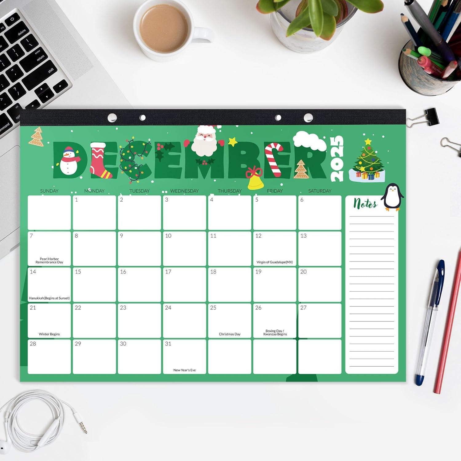 image:imageSUNEE 2026 Desk Calendar 18 Months from Oct 2025 to Mar 2027 17x12 Academic 2026 Calendar for Home School or Office 2026 Monthly Calendar with Note Cute Pack of 2