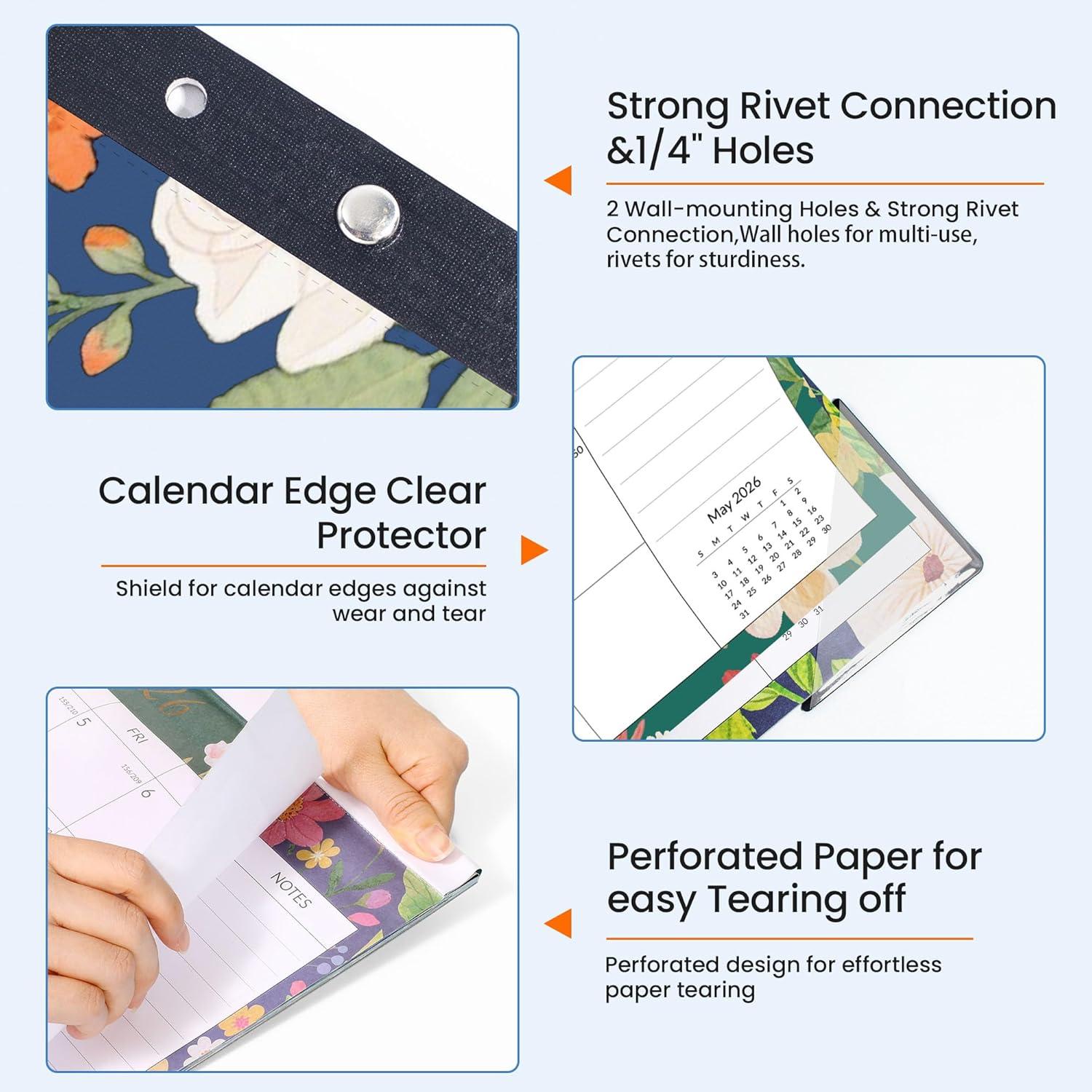 image:imageSUNEE 2026 Desk Calendar 18 Months from Oct 2025 to Mar 2027 17x12 Academic 2026 Calendar for Home School or Office 2026 Monthly Calendar with Note CuteFloral