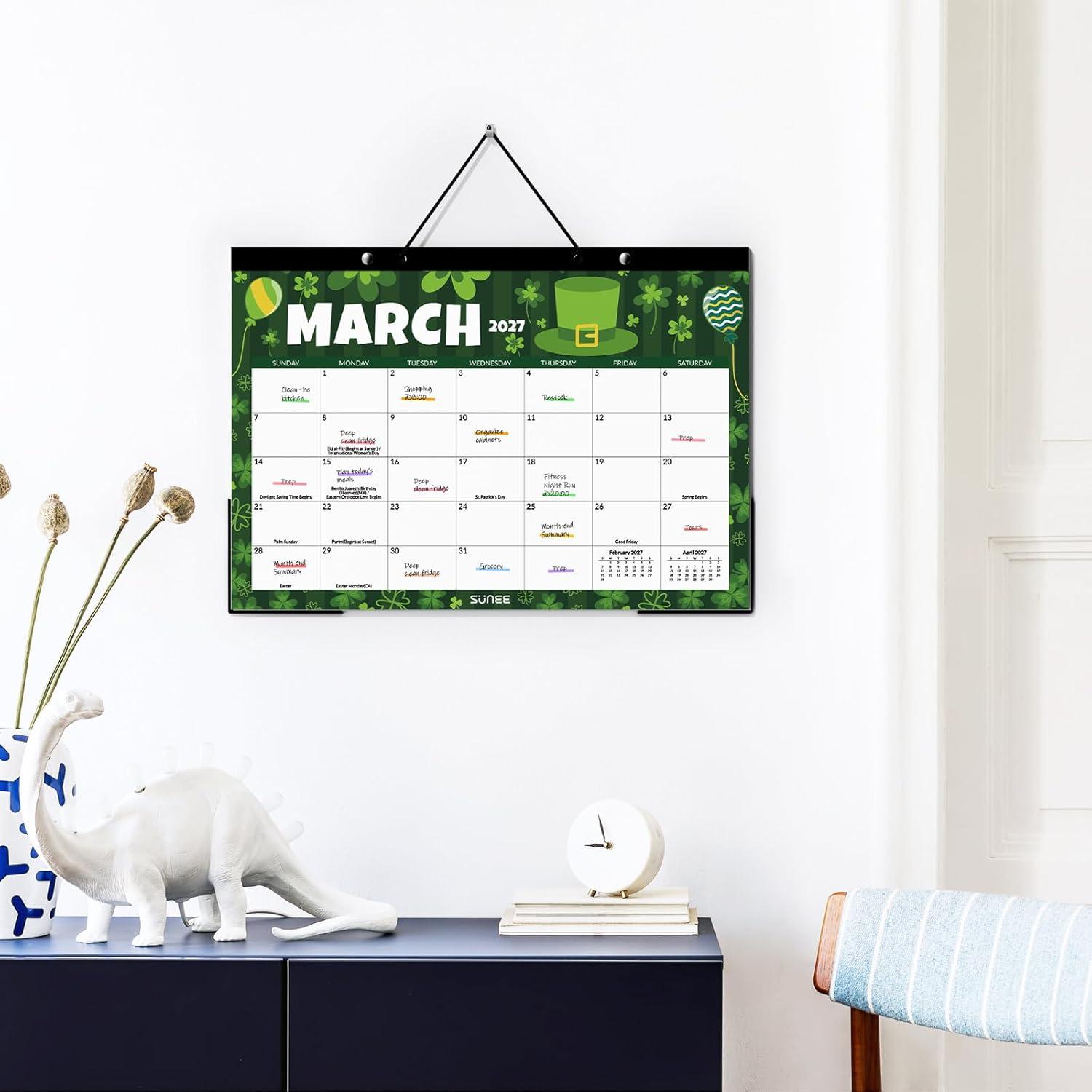 image:imageSUNEE 2026 Desk Calendar 18 Months from Oct 2025 to Mar 2027 17x12 Academic 2026 Calendar for Home School or Office 2026 Monthly Calendar with Note CuteSeasons