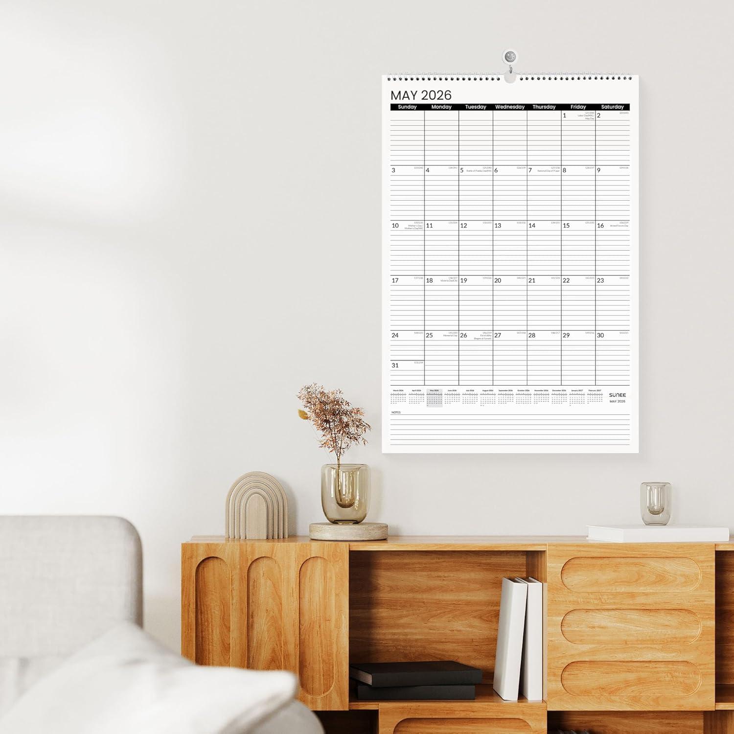 image:imageSUNEE 2026 Wall Calendar Extra Large 17x27 21 Month Calendar Ends June 2027 Vertical Large Monthly Calendar 20262027 for Wall Seasons ColorBlack