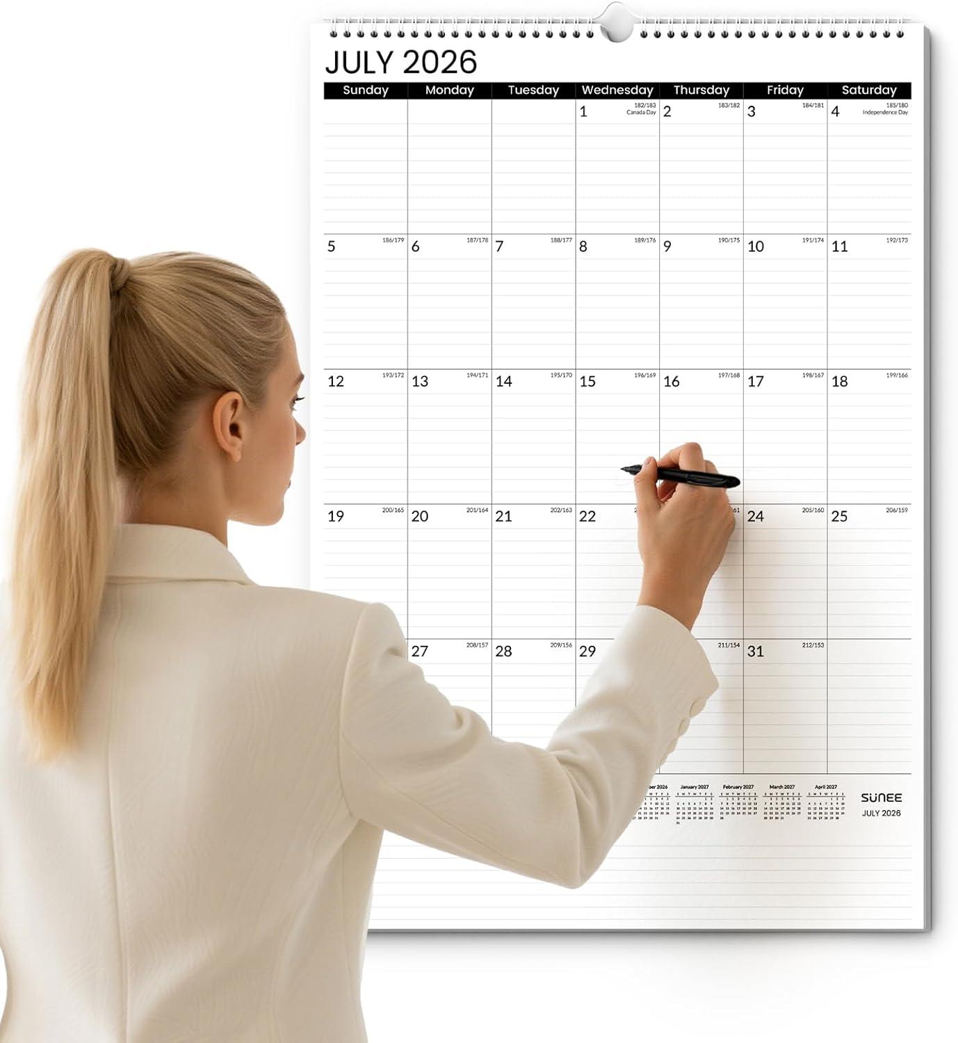 image:imageSUNEE 2026 Wall Calendar Extra Large 17x27 21 Month Calendar Ends June 2027 Vertical Large Monthly Calendar 20262027 for Wall Seasons ColorBlack