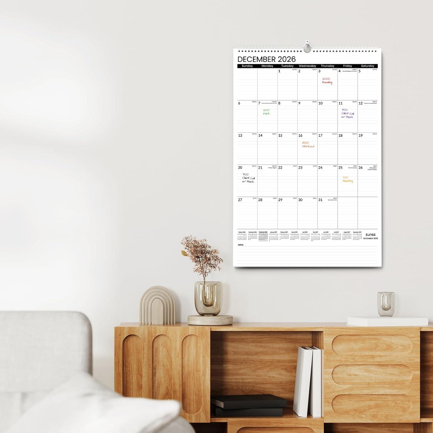 image:imageSUNEE 2026 Wall Calendar Extra Large 17x27 21 Month Calendar Ends June 2027 Vertical Large Monthly Calendar 20262027 for Wall Seasons ColorBlack