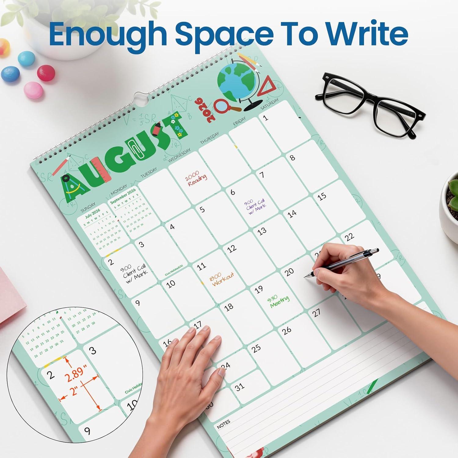 image:imageSUNEE 2026 Wall Calendar Extra Large 17x27 21 Month Calendar Ends June 2027 Vertical Large Monthly Calendar 20262027 for Wall Seasons ColorCute