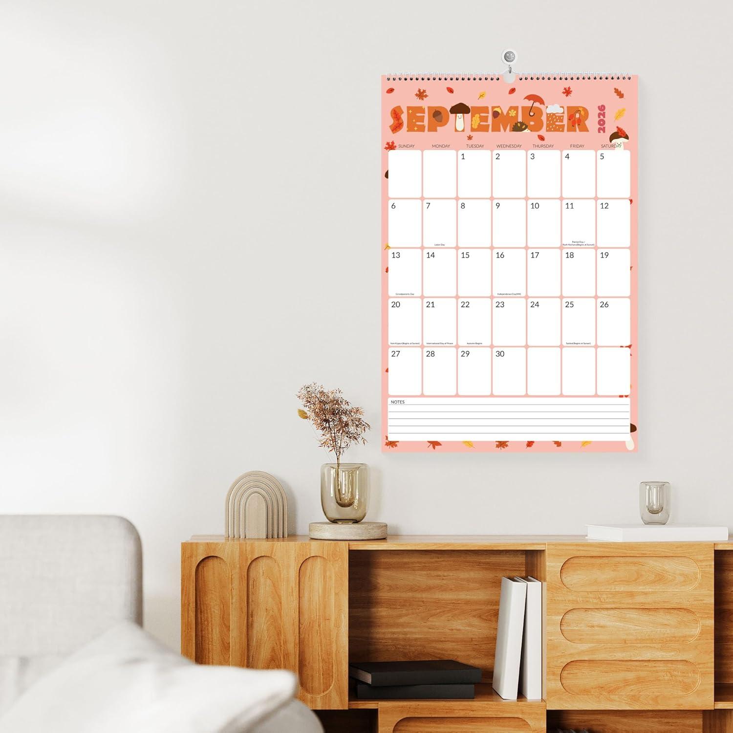 image:imageSUNEE 2026 Wall Calendar Extra Large 17x27 21 Month Calendar Ends June 2027 Vertical Large Monthly Calendar 20262027 for Wall Seasons ColorCute