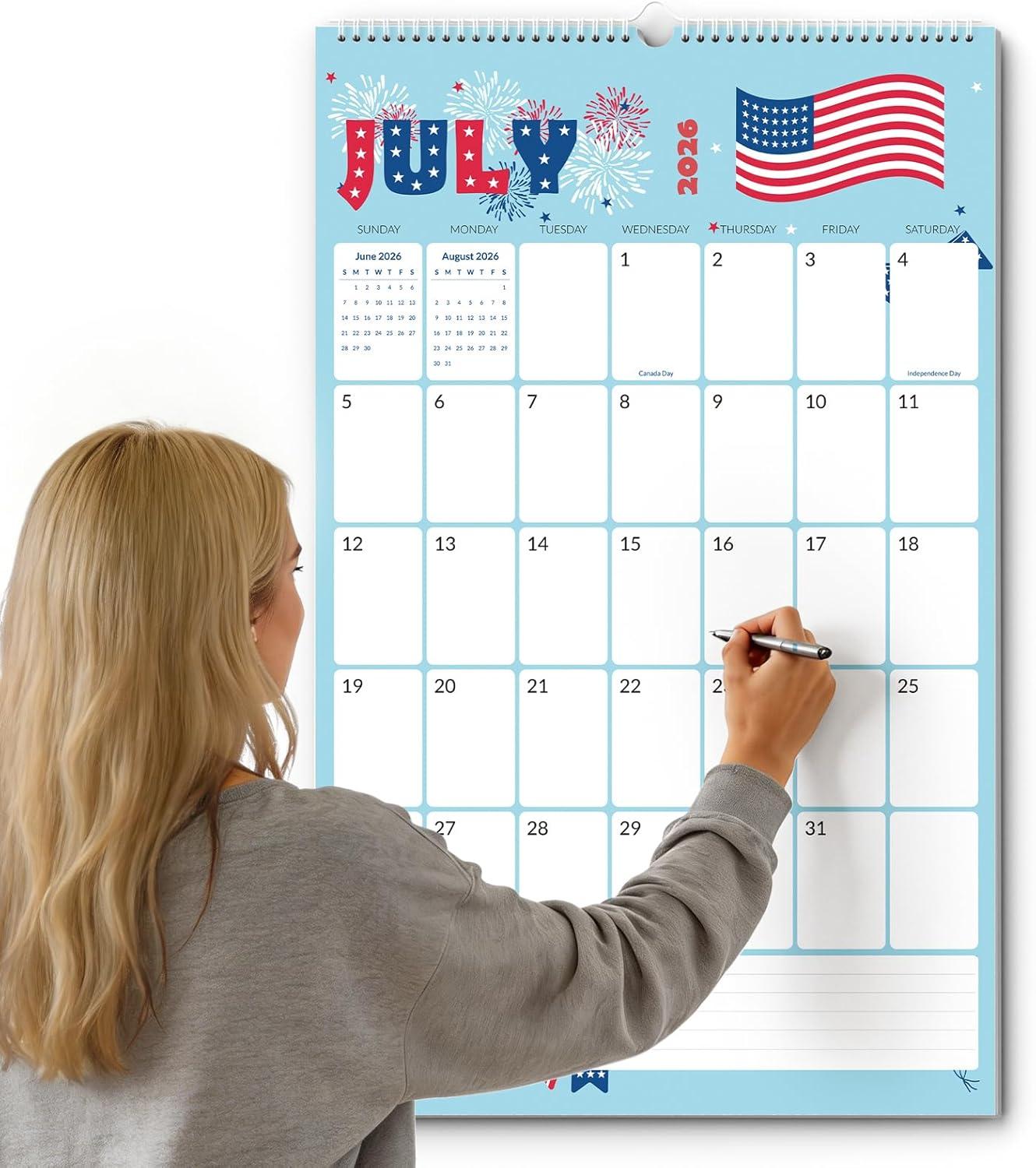 image:imageSUNEE 2026 Wall Calendar Extra Large 17x27 21 Month Calendar Ends June 2027 Vertical Large Monthly Calendar 20262027 for Wall Seasons ColorCute