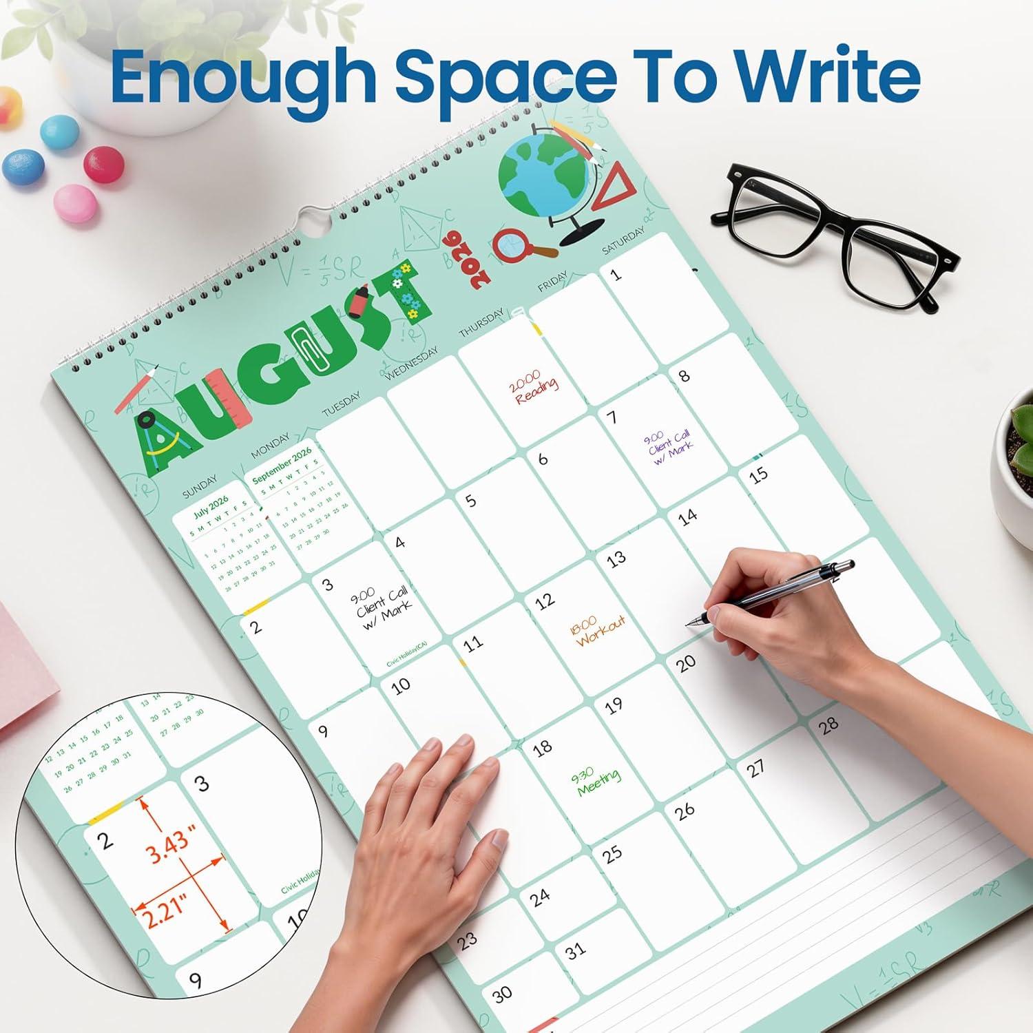 image:imageSUNEE 2026 Wall Calendar Extra Large 17x27 21 Month Calendar Ends June 2027 Vertical Large Monthly Calendar 20262027 for Wall Seasons ColorCute