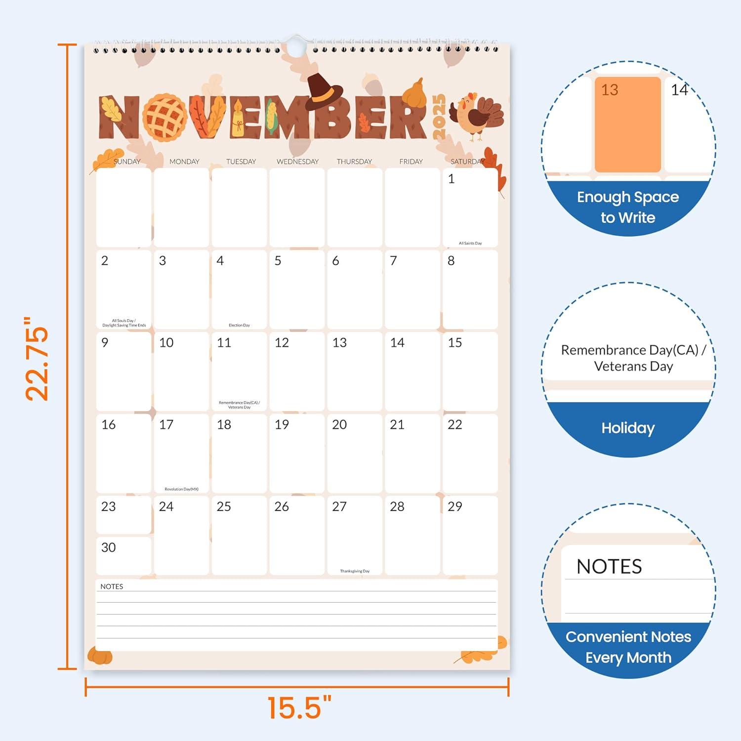 image:imageSUNEE 2026 Wall Calendar Extra Large 17x27 21 Month Calendar Ends June 2027 Vertical Large Monthly Calendar 20262027 for Wall Seasons ColorCute