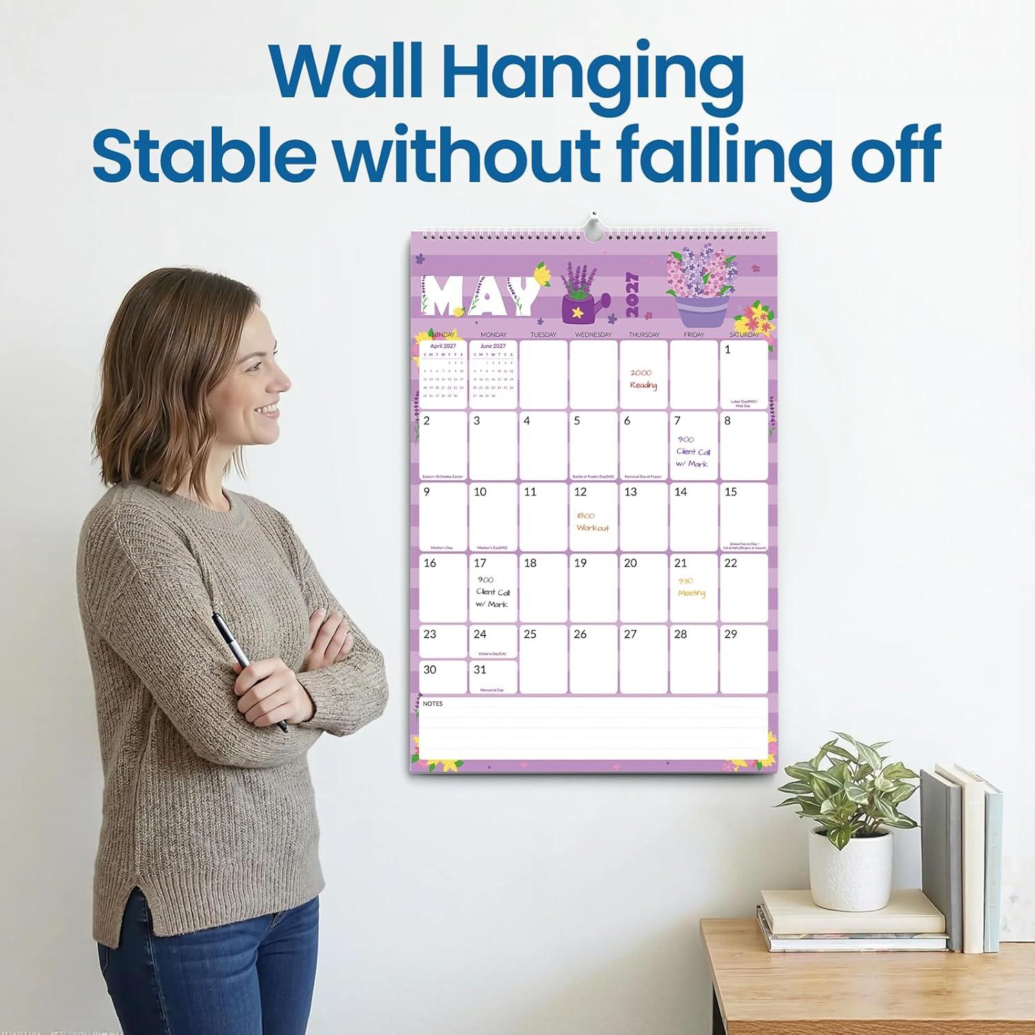 image:imageSUNEE 2026 Wall Calendar Extra Large 17x27 21 Month Calendar Ends June 2027 Vertical Large Monthly Calendar 20262027 for Wall Seasons ColorCute