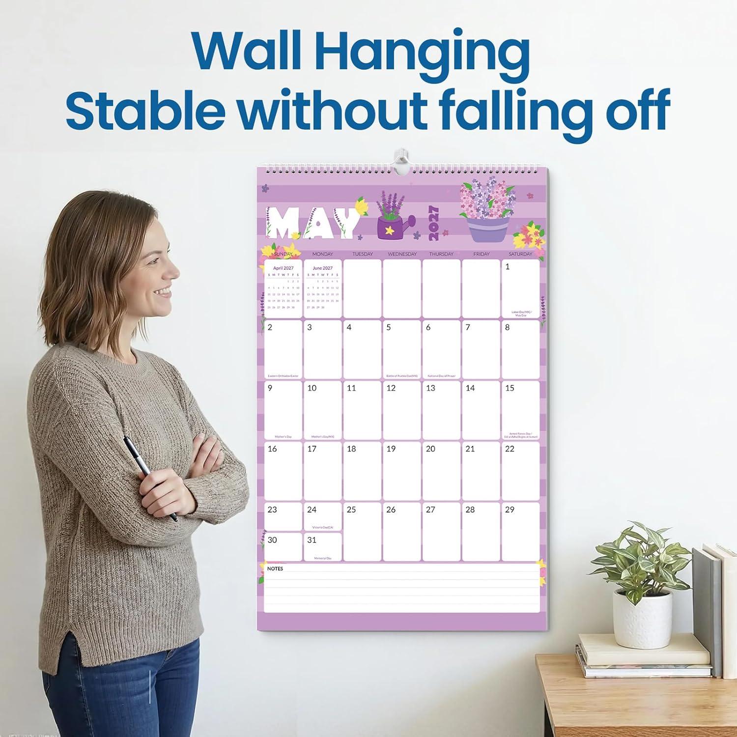 image:imageSUNEE 2026 Wall Calendar Extra Large 17x27 21 Month Calendar Ends June 2027 Vertical Large Monthly Calendar 20262027 for Wall Seasons ColorCute