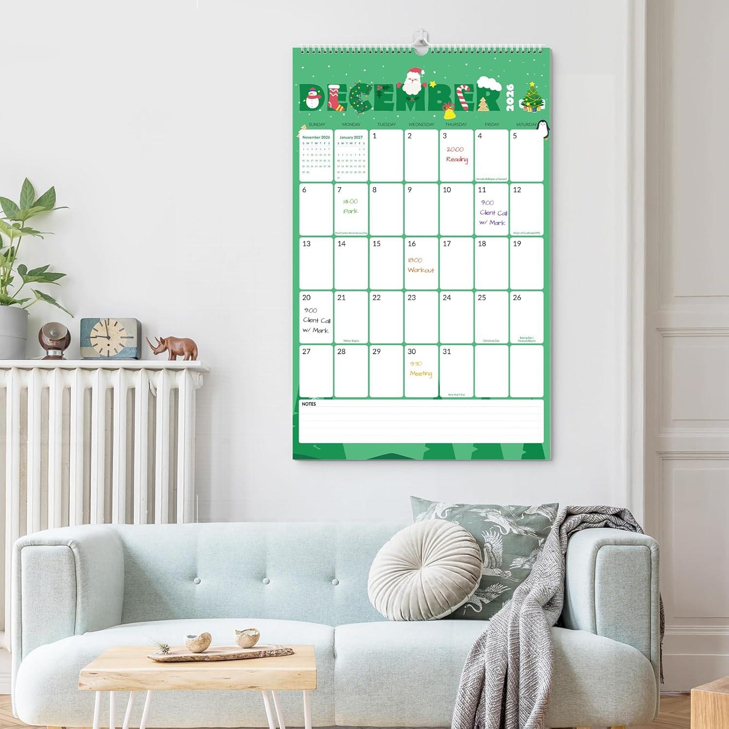image:imageSUNEE 2026 Wall Calendar Extra Large 17x27 21 Month Calendar Ends June 2027 Vertical Large Monthly Calendar 20262027 for Wall Seasons ColorCute