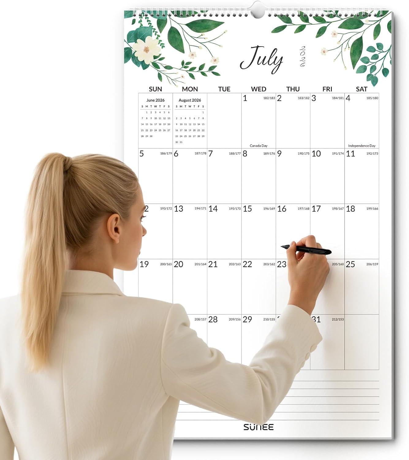 image:imageSUNEE 2026 Wall Calendar Extra Large 17x27 21 Month Calendar Ends June 2027 Vertical Large Monthly Calendar 20262027 for Wall Seasons ColorGreenery