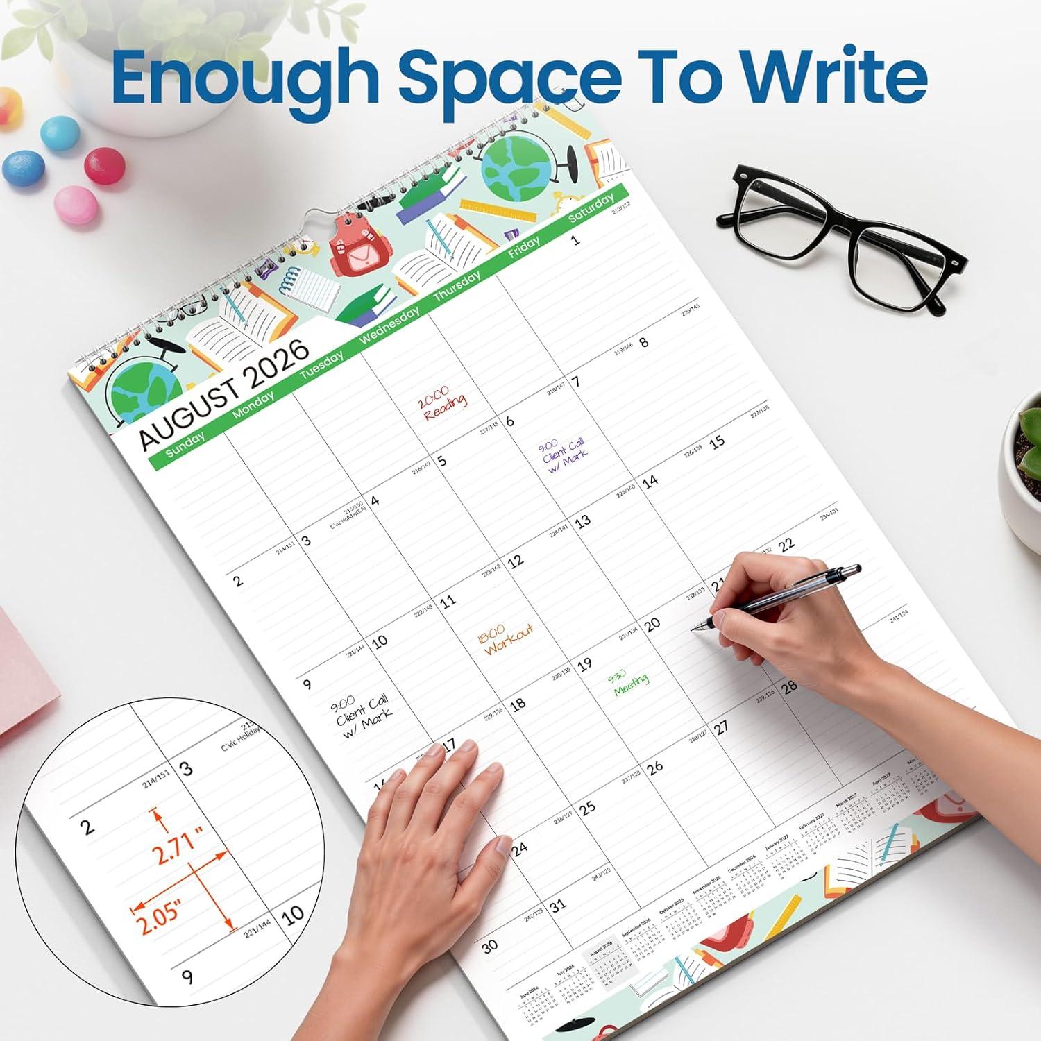 image:imageSUNEE 2026 Wall Calendar Extra Large 17x27 21 Month Calendar Ends June 2027 Vertical Large Monthly Calendar 20262027 for Wall Seasons ColorSeasonal