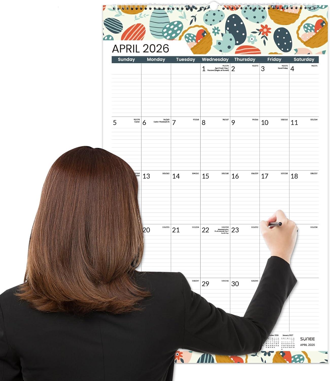 image:imageSUNEE 2026 Wall Calendar Extra Large 17x27 21 Month Calendar Ends June 2027 Vertical Large Monthly Calendar 20262027 for Wall Seasons ColorSeasonal