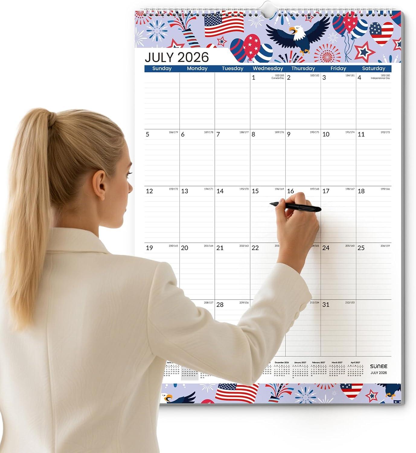 image:imageSUNEE 2026 Wall Calendar Extra Large 17x27 21 Month Calendar Ends June 2027 Vertical Large Monthly Calendar 20262027 for Wall Seasons ColorSeasonal