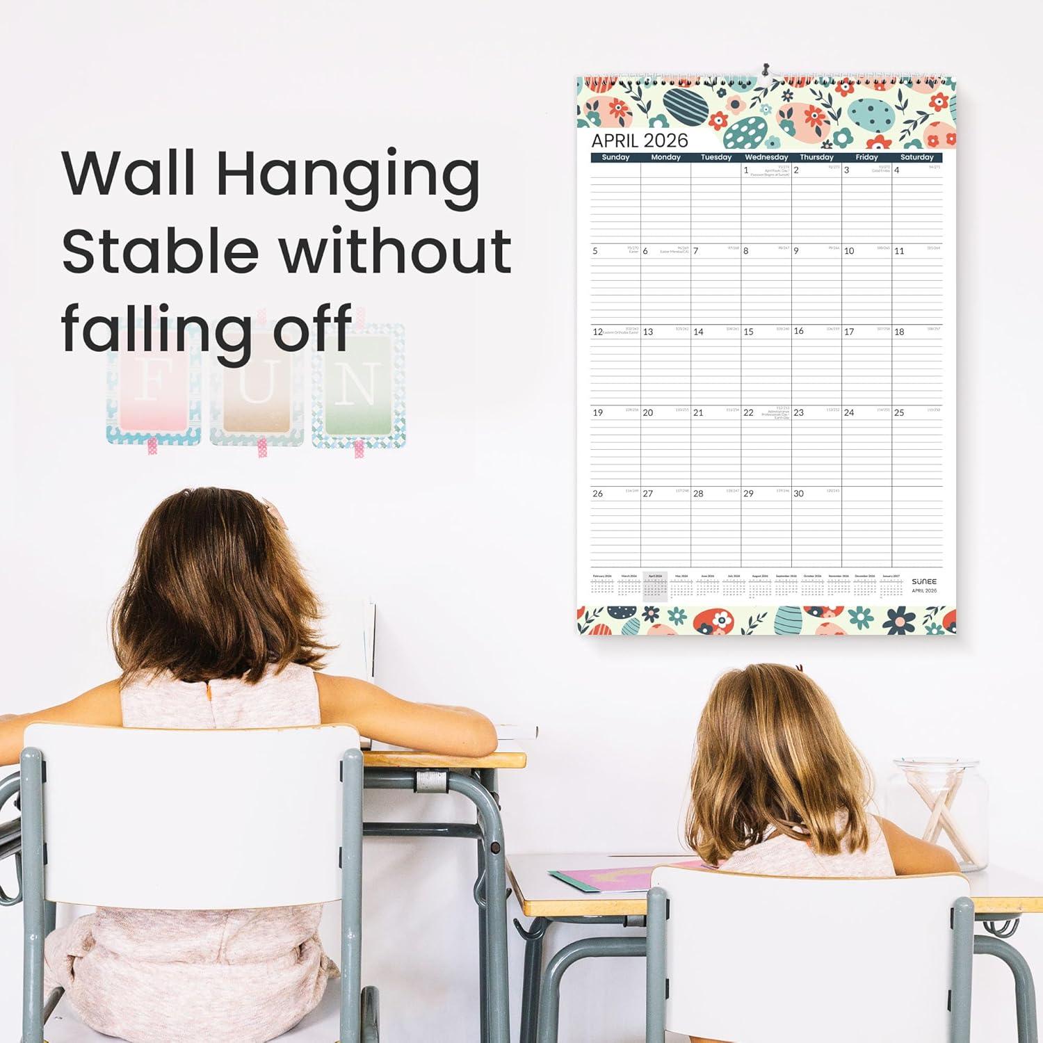 image:imageSUNEE 2026 Wall Calendar Extra Large 17x27 21 Month Calendar Ends June 2027 Vertical Large Monthly Calendar 20262027 for Wall Seasons ColorSeasonal