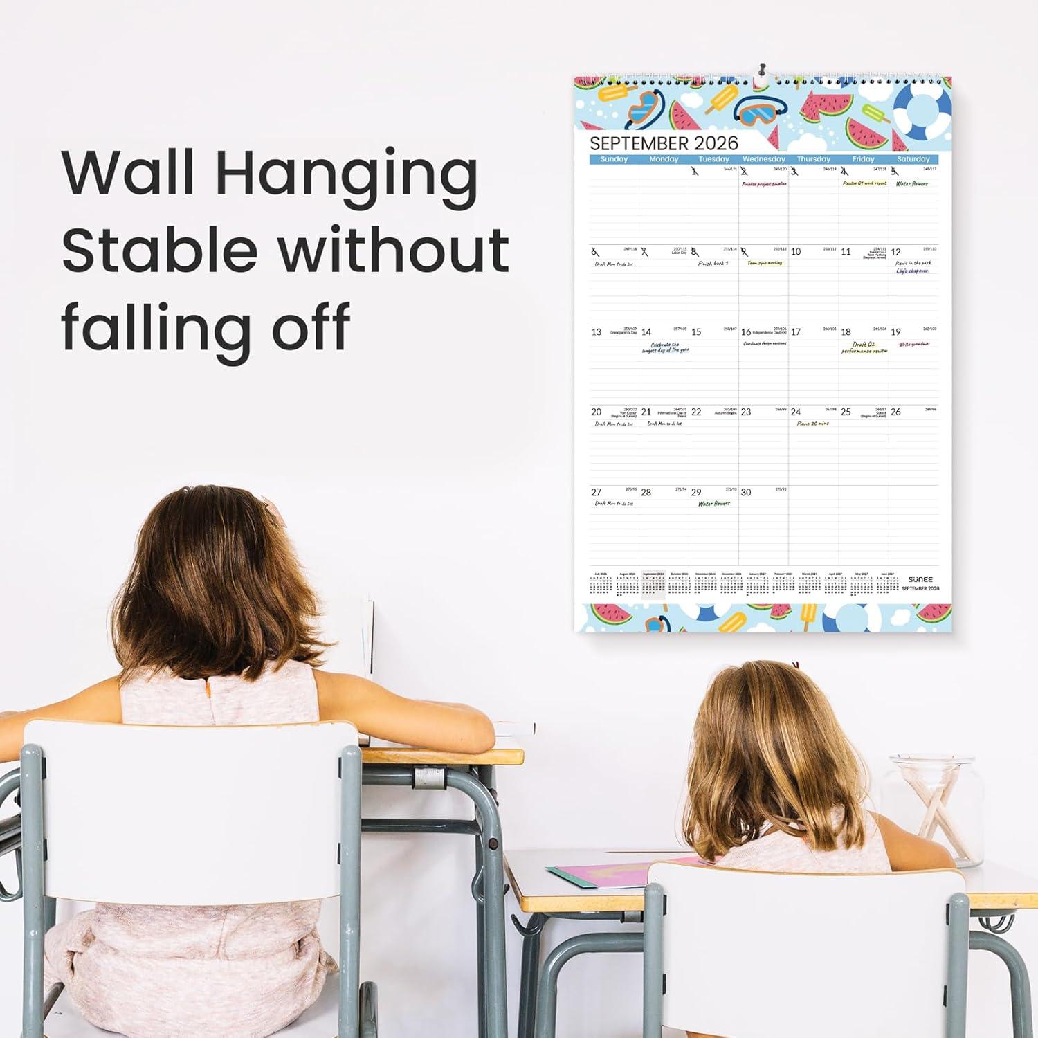 image:imageSUNEE 2026 Wall Calendar Extra Large 17x27 21 Month Calendar Ends June 2027 Vertical Large Monthly Calendar 20262027 for Wall Seasons ColorSeasonal