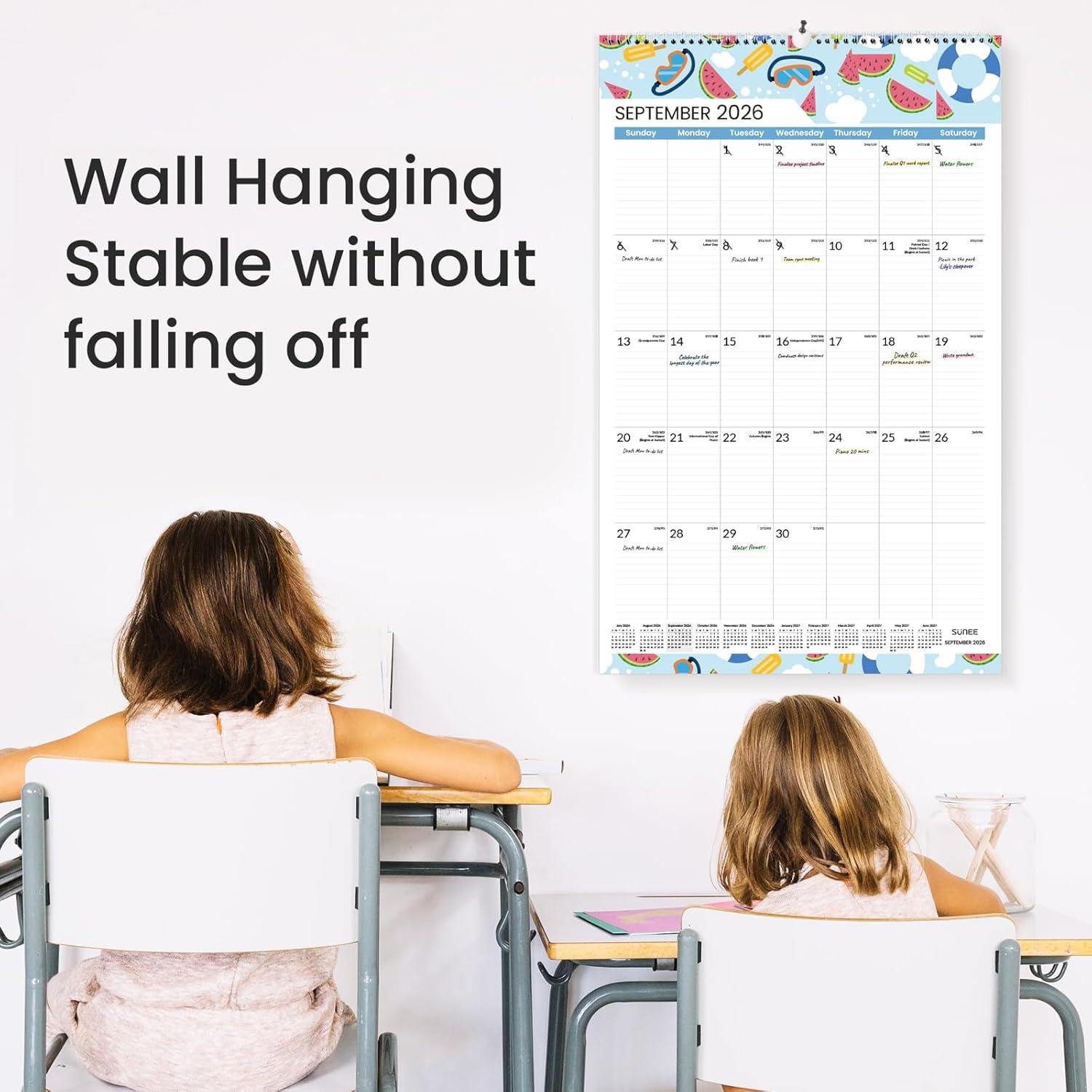 image:imageSUNEE 2026 Wall Calendar Extra Large 17x27 21 Month Calendar Ends June 2027 Vertical Large Monthly Calendar 20262027 for Wall Seasons ColorSeasonal