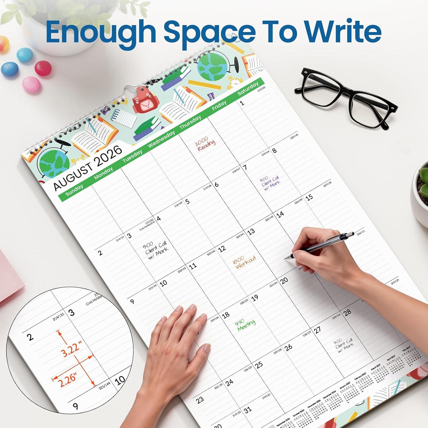 image:imageSUNEE 2026 Wall Calendar Extra Large 17x27 21 Month Calendar Ends June 2027 Vertical Large Monthly Calendar 20262027 for Wall Seasons ColorSeasonal