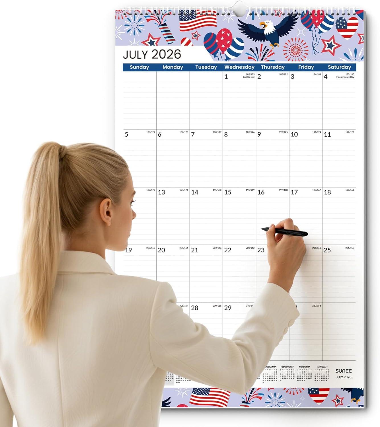 image:imageSUNEE 2026 Wall Calendar Extra Large 17x27 21 Month Calendar Ends June 2027 Vertical Large Monthly Calendar 20262027 for Wall Seasons ColorSeasonal