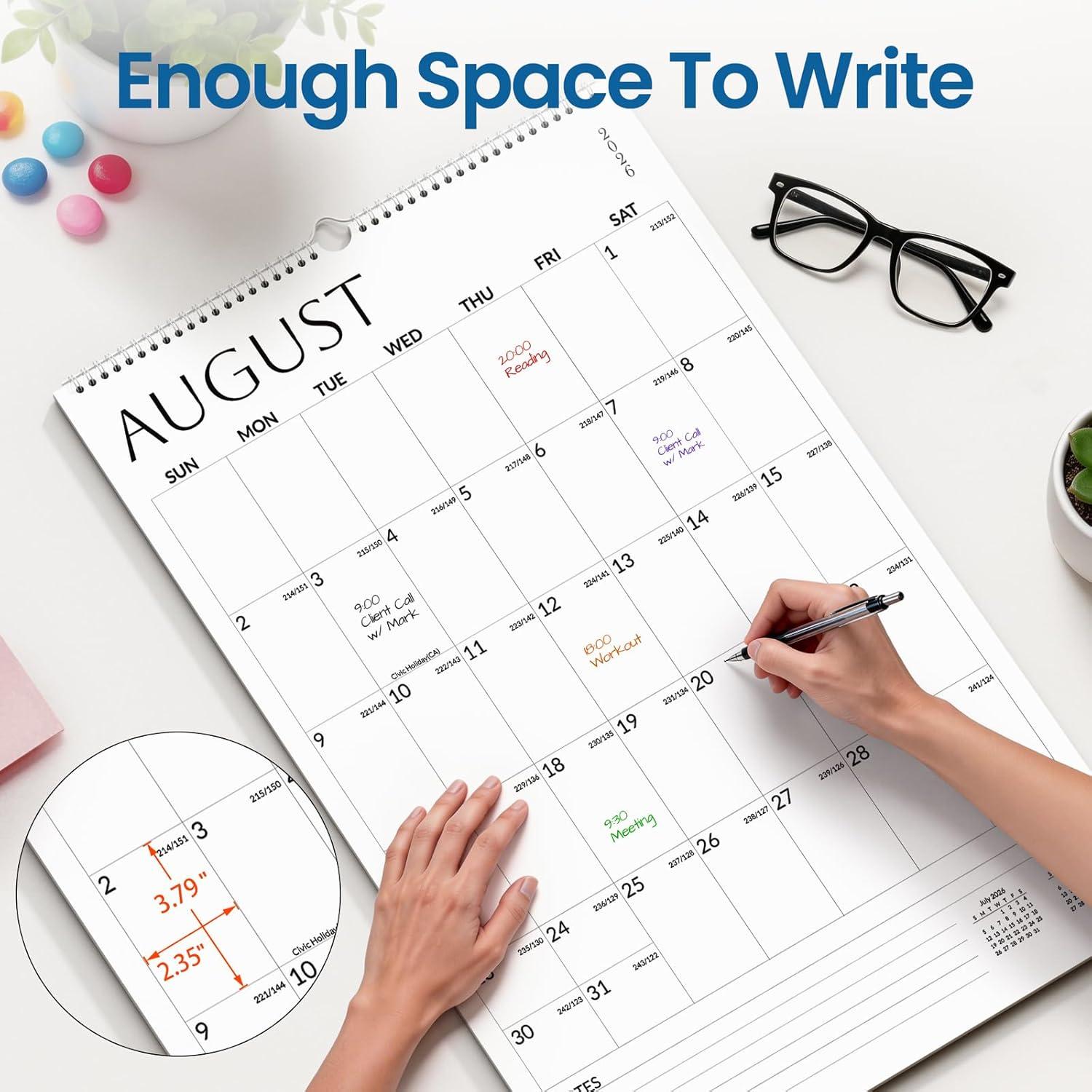 image:imageSUNEE 2026 Wall Calendar Extra Large 17x27 21 Month Calendar Ends June 2027 Vertical Large Monthly Calendar 20262027 for Wall Seasons ColorWhite