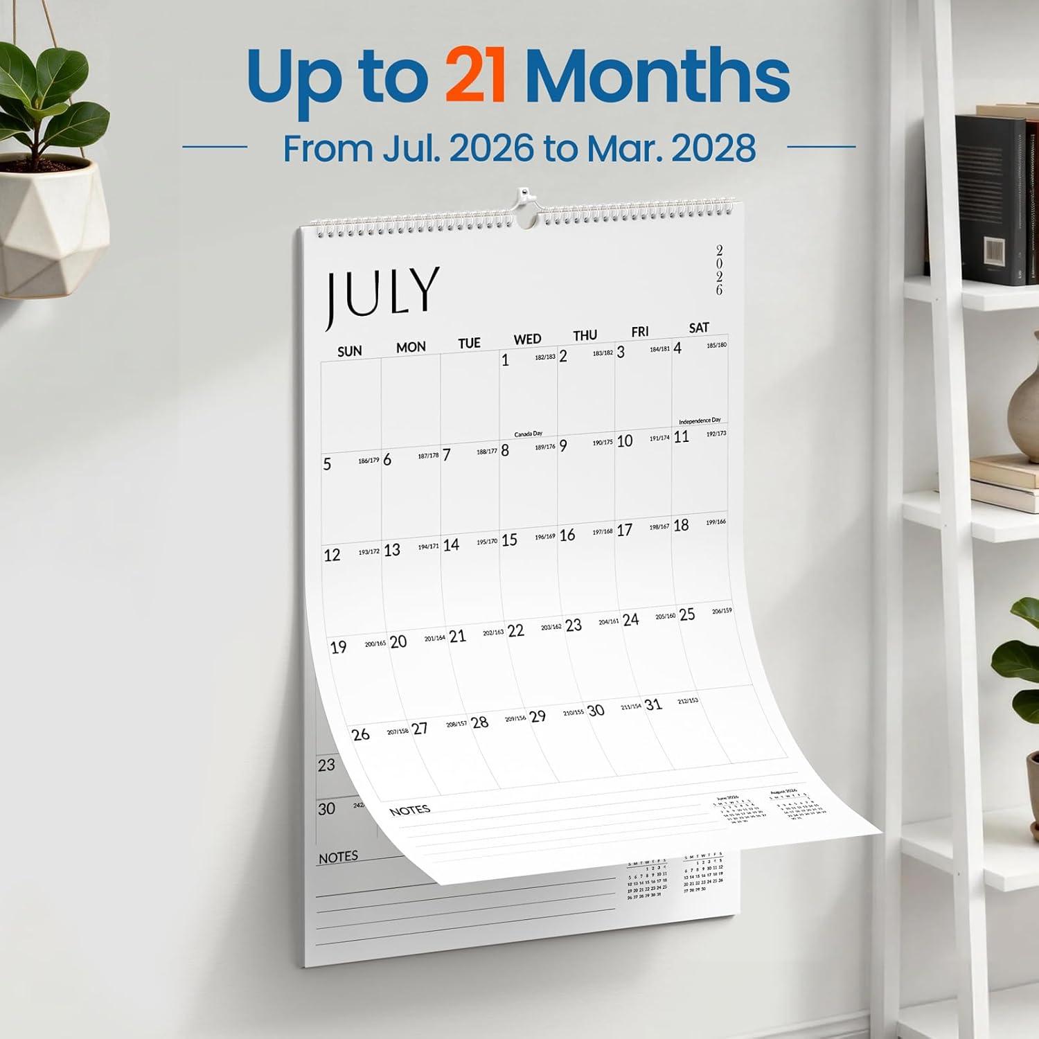 image:imageSUNEE 2026 Wall Calendar Extra Large 17x27 21 Month Calendar Ends June 2027 Vertical Large Monthly Calendar 20262027 for Wall Seasons ColorWhite