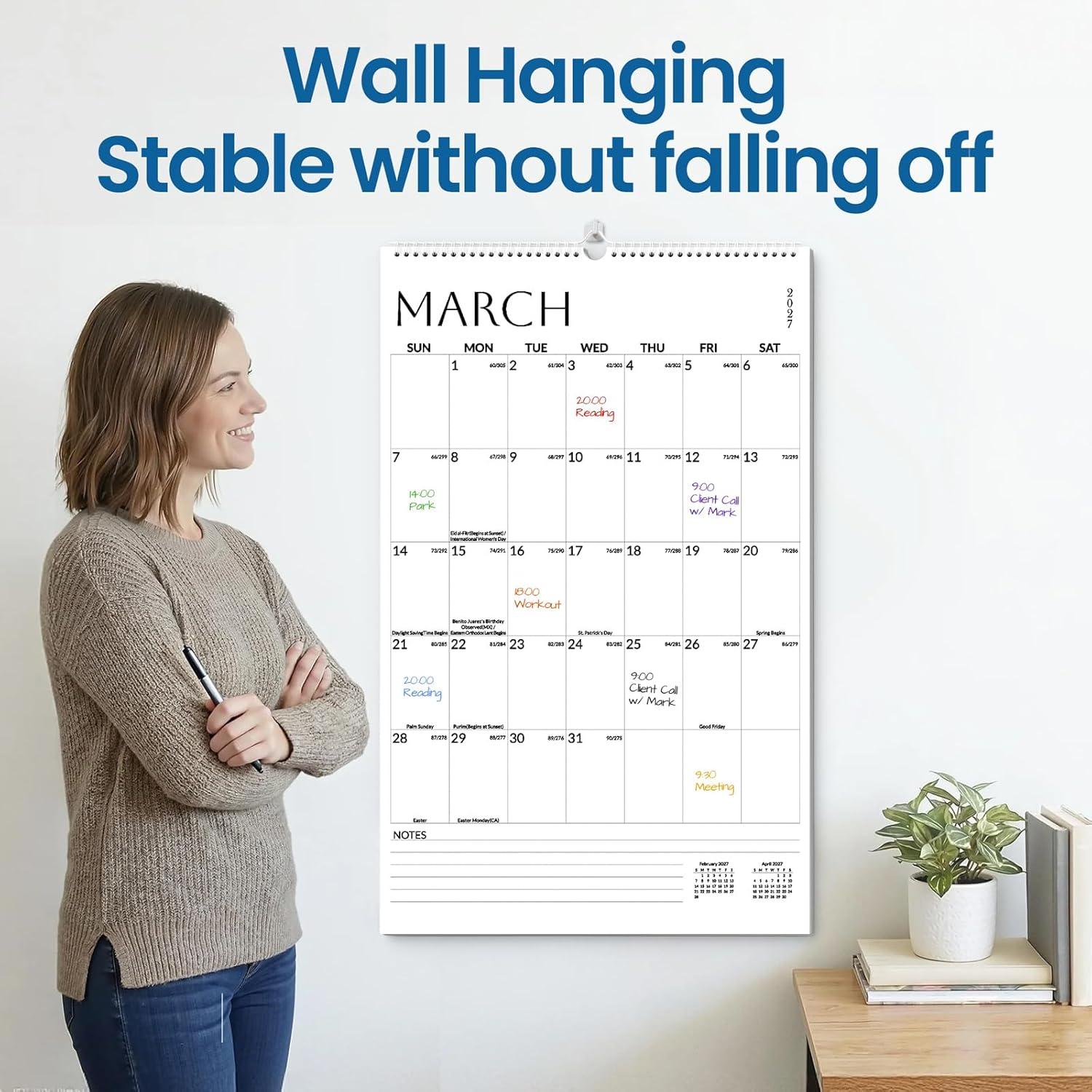 image:imageSUNEE 2026 Wall Calendar Extra Large 17x27 21 Month Calendar Ends June 2027 Vertical Large Monthly Calendar 20262027 for Wall Seasons ColorWhite