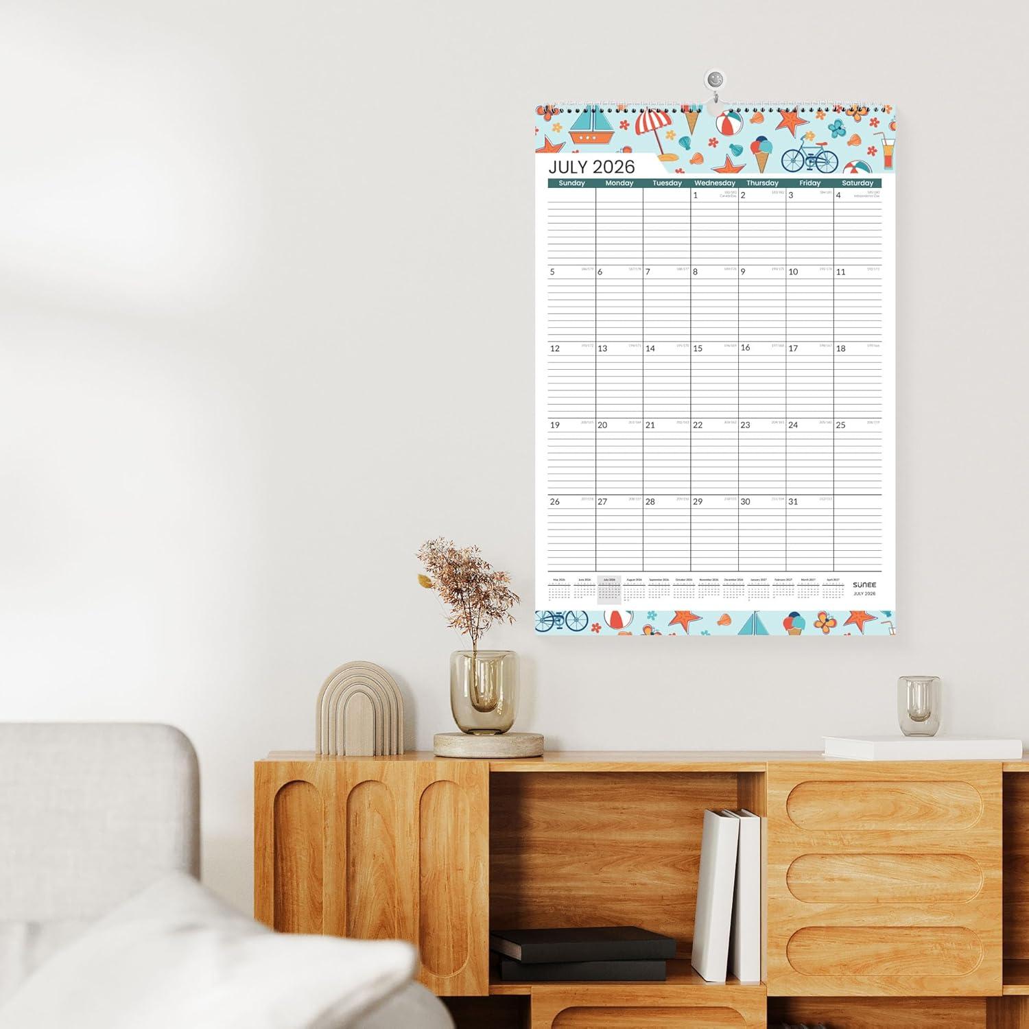 image:imageSUNEE 2026 Wall Calendar Large 2275x155 Seasons Color amp 18 Months Oct 2025 Mar 2027 145x115 White