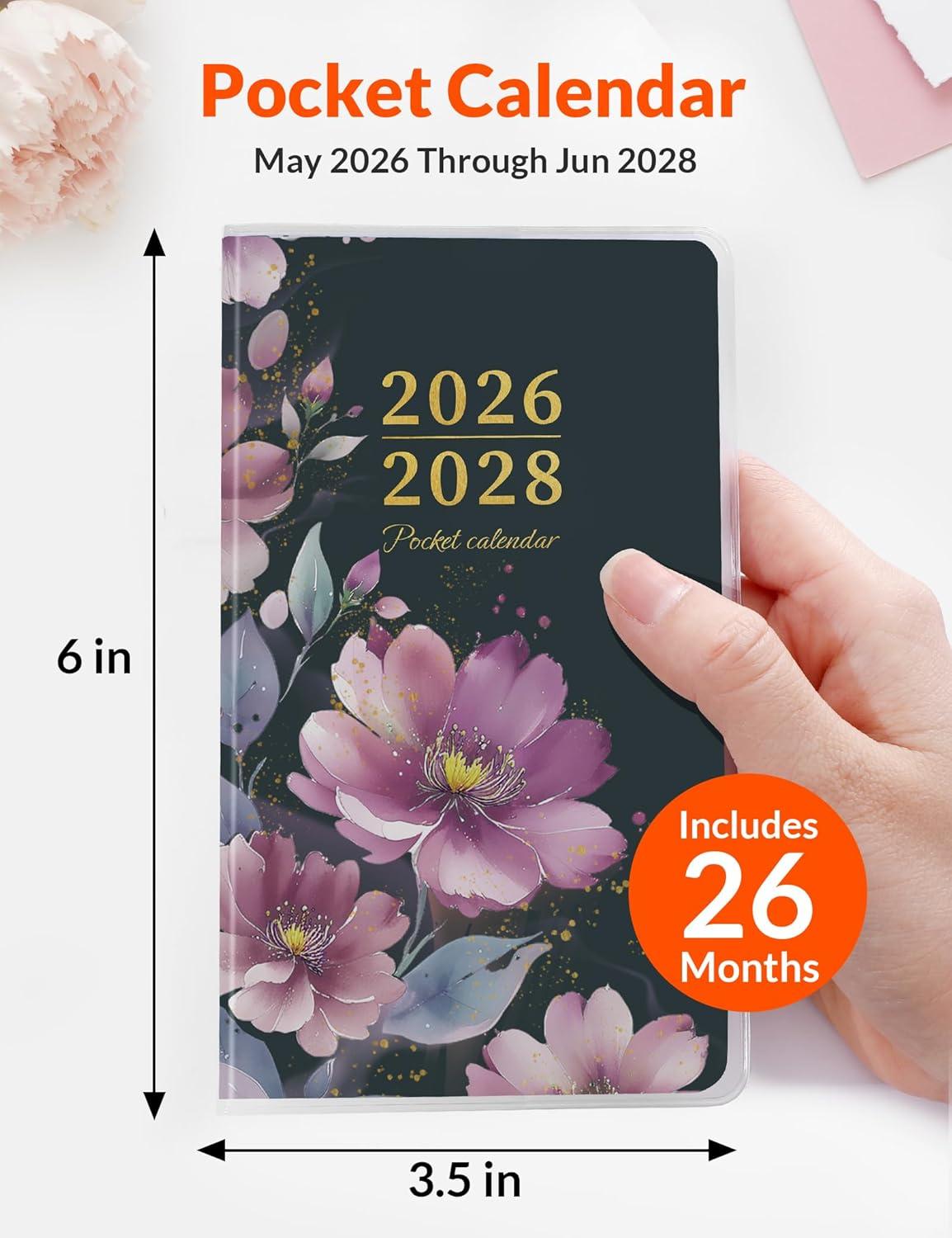 image:imageSUNEE 20262027 Monthly Planner 7 x 10 Large Calendar Book Big Size Desk Organizer for Business School Notes 100 GSM Paper Colorful FloralPurple Flower