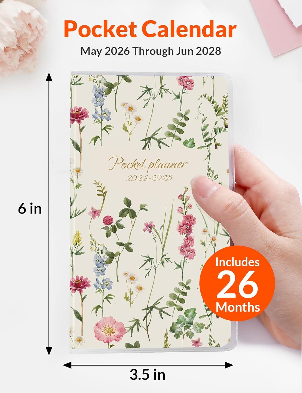 image:imageSUNEE 20262027 Monthly Planner 7 x 10 Large Calendar Book Big Size Desk Organizer for Business School Notes 100 GSM Paper Colorful FloralWildflowers