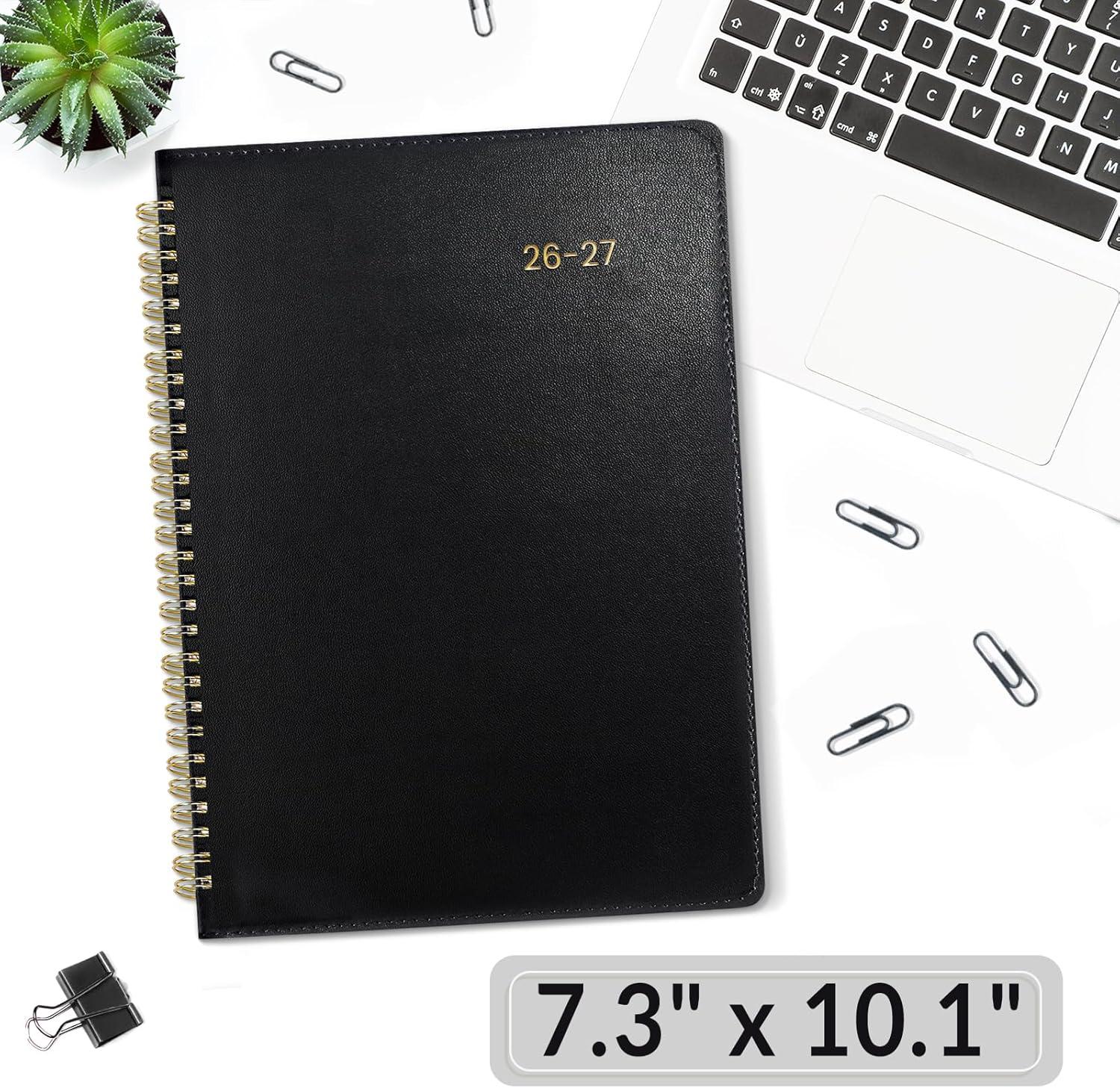 image:imageSUNEE 20262027 Monthly Planner 73x101 2Year Jan 2026 Dec 2027 Vegan Leather Cover Monthly Planner Year Calendar BlueBlack