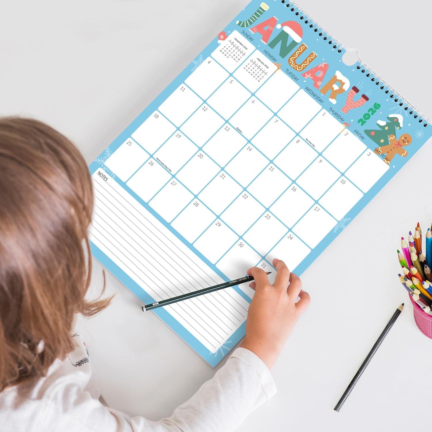image:imageSUNEE Calendar 2026 18 Months Wall Calendar Oct 2025 Mar 2027 12x17 Big Hanging Calendar 2026 with Note Past Month and Next Month for Organizing amp Planning CuteCute