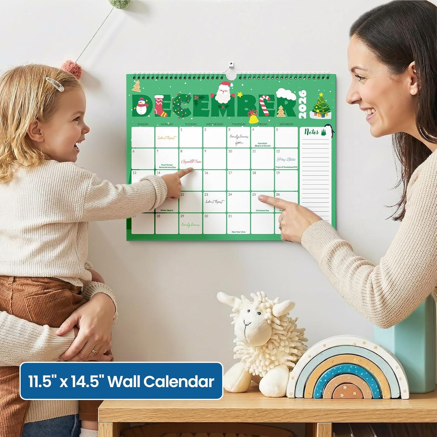 image:imageSUNEE Calendar 2026 18 Months Wall Calendar Oct 2025 Mar 2027 12x17 Big Hanging Calendar 2026 with Note Past Month and Next Month for Organizing amp Planning CuteCute