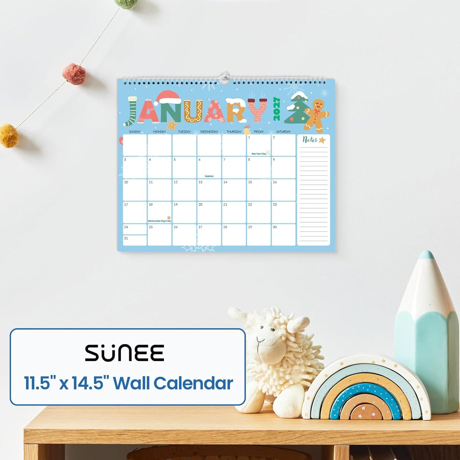 image:imageSUNEE Calendar 2026 18 Months Wall Calendar Oct 2025 Mar 2027 12x17 Big Hanging Calendar 2026 with Note Past Month and Next Month for Organizing amp Planning CuteCute