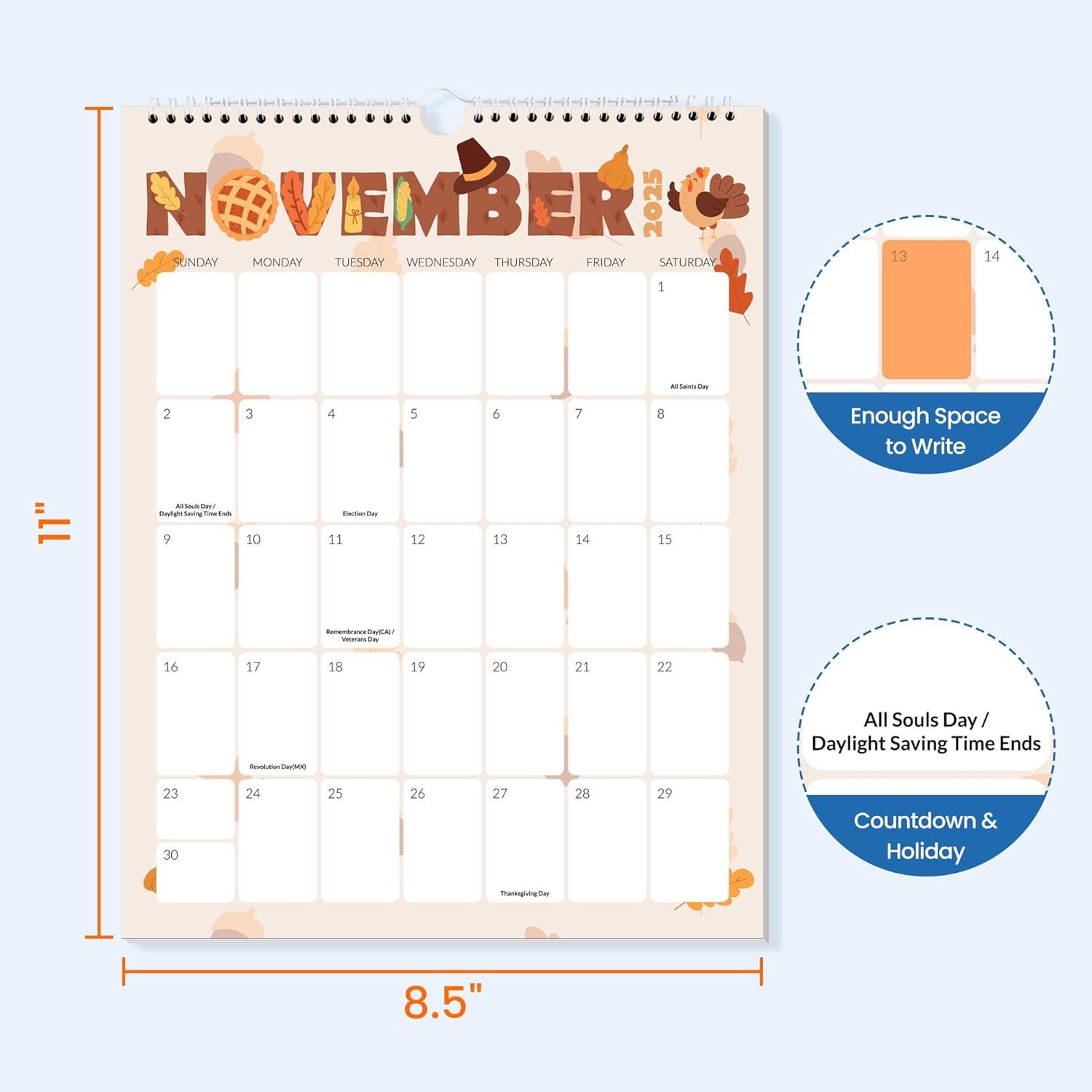 image:imageSUNEE Calendar 2026 18 Months Wall Calendar Oct 2025 Mar 2027 12x17 Big Hanging Calendar 2026 with Note Past Month and Next Month for Organizing amp Planning CuteCute