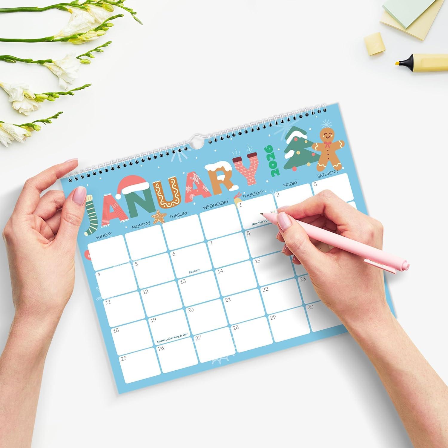 image:imageSUNEE Calendar 2026 18 Months Wall Calendar Oct 2025 Mar 2027 12x17 Big Hanging Calendar 2026 with Note Past Month and Next Month for Organizing amp Planning CuteCute