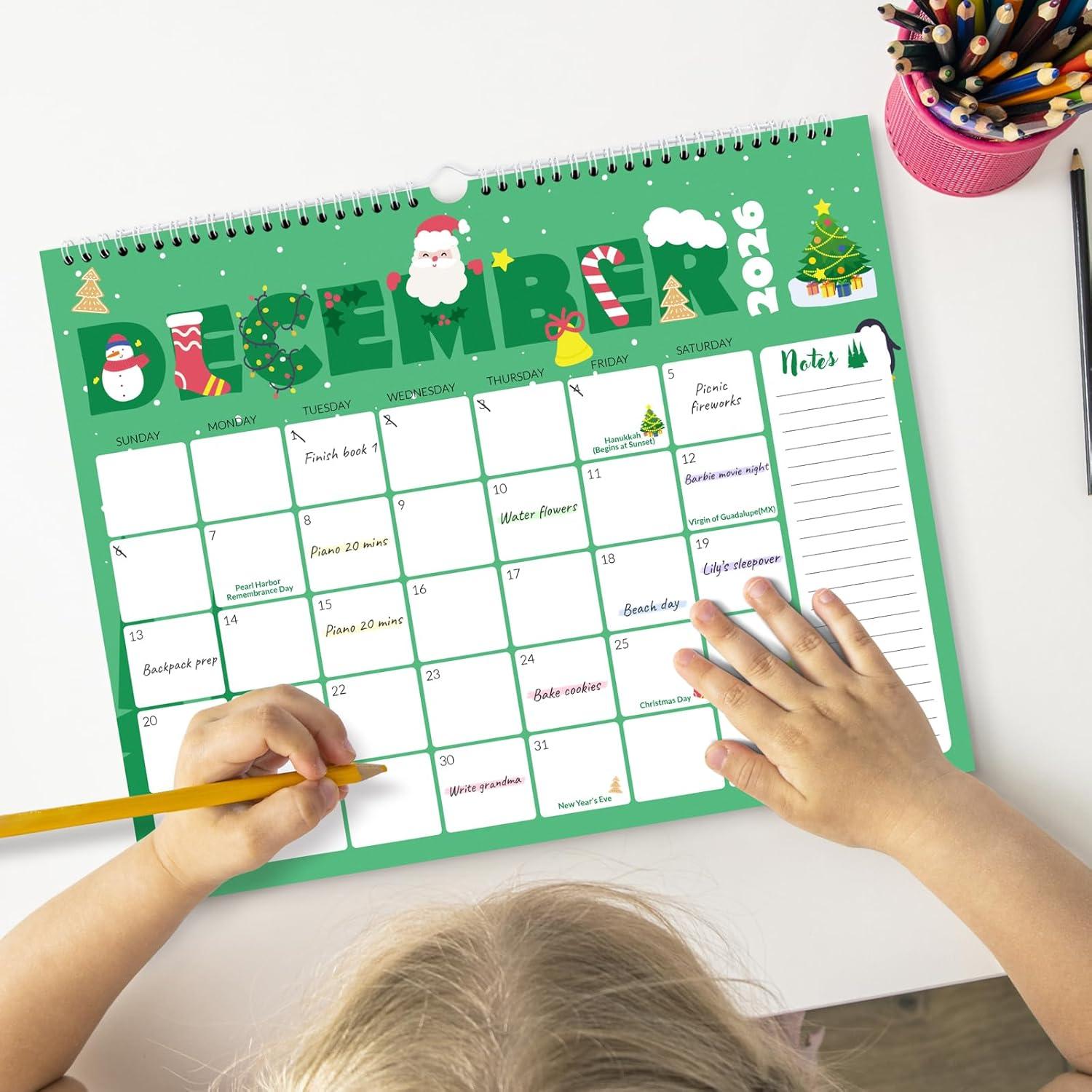 image:imageSUNEE Calendar 2026 18 Months Wall Calendar Oct 2025 Mar 2027 12x17 Big Hanging Calendar 2026 with Note Past Month and Next Month for Organizing amp Planning CuteCute