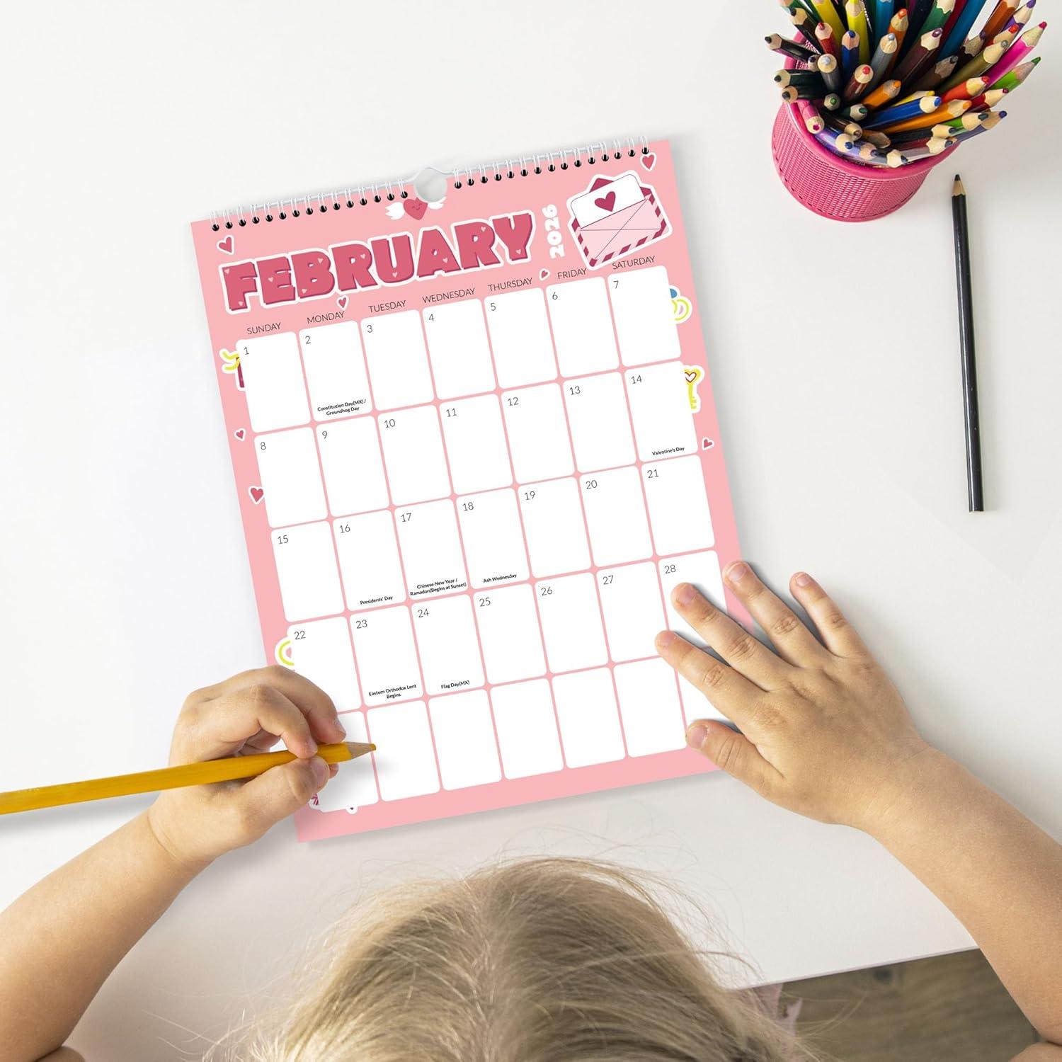 image:imageSUNEE Calendar 2026 18 Months Wall Calendar Oct 2025 Mar 2027 12x17 Big Hanging Calendar 2026 with Note Past Month and Next Month for Organizing amp Planning CuteCute