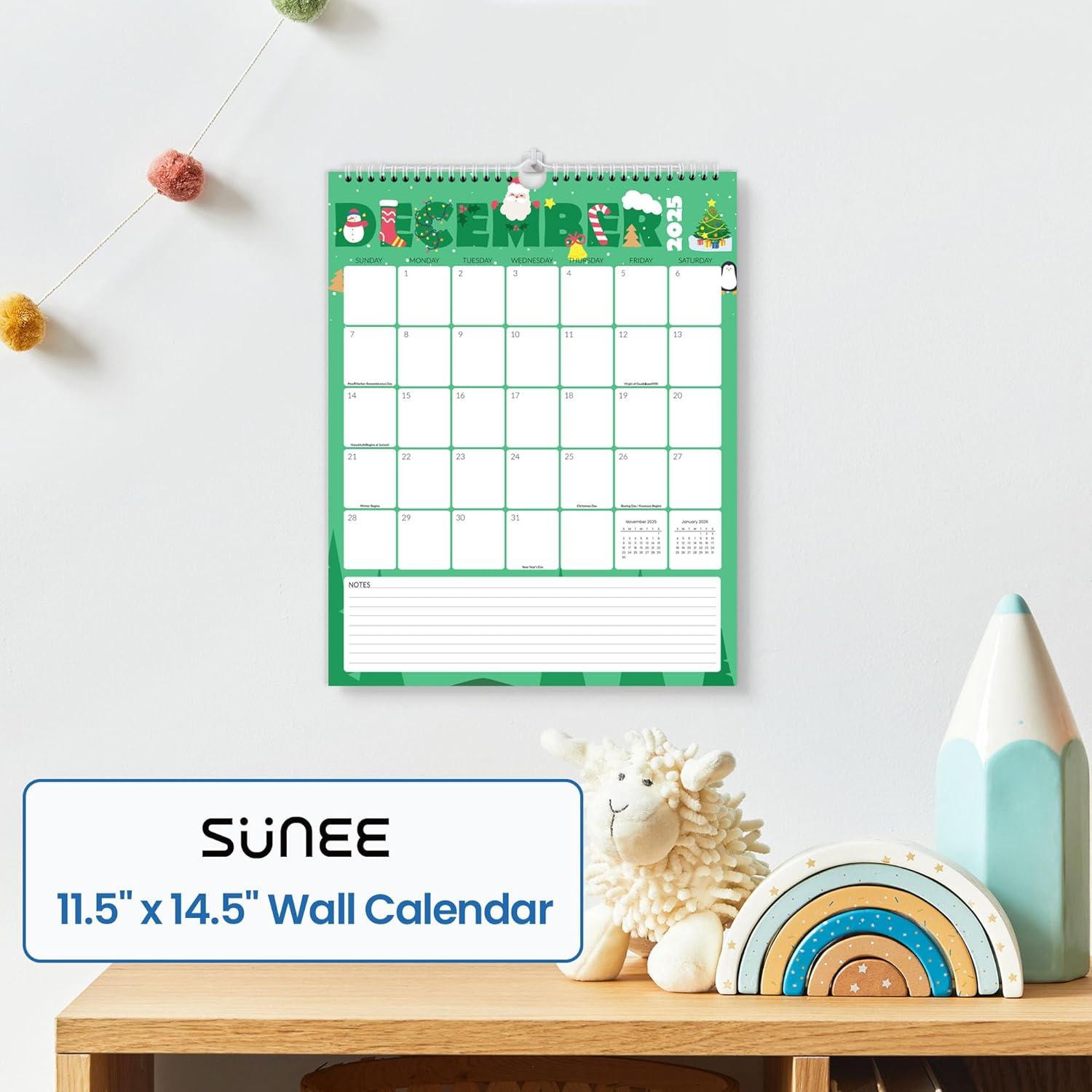 image:imageSUNEE Calendar 2026 18 Months Wall Calendar Oct 2025 Mar 2027 12x17 Big Hanging Calendar 2026 with Note Past Month and Next Month for Organizing amp Planning CuteCute