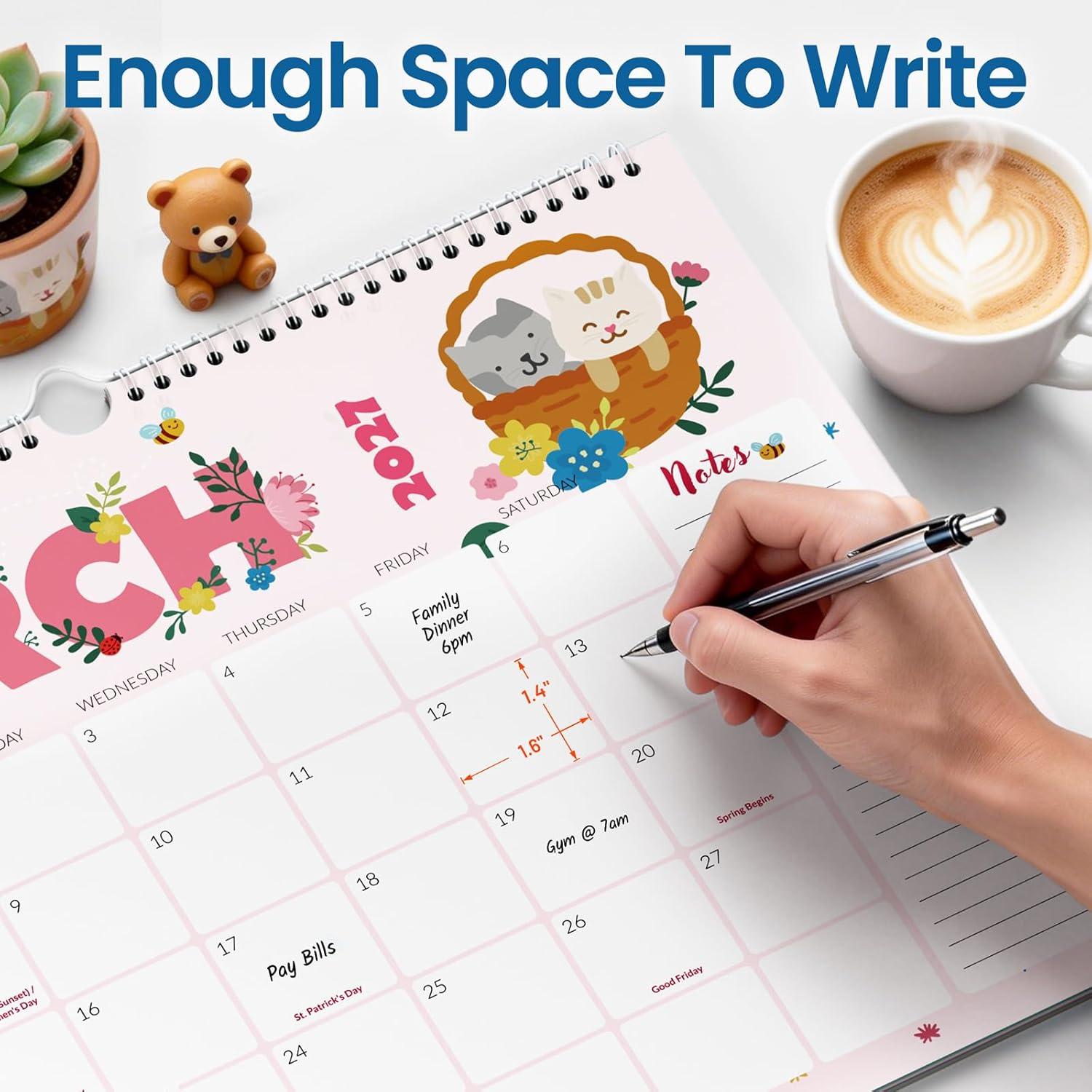 image:imageSUNEE Calendar 2026 18 Months Wall Calendar Oct 2025 Mar 2027 12x17 Big Hanging Calendar 2026 with Note Past Month and Next Month for Organizing amp Planning CuteCute