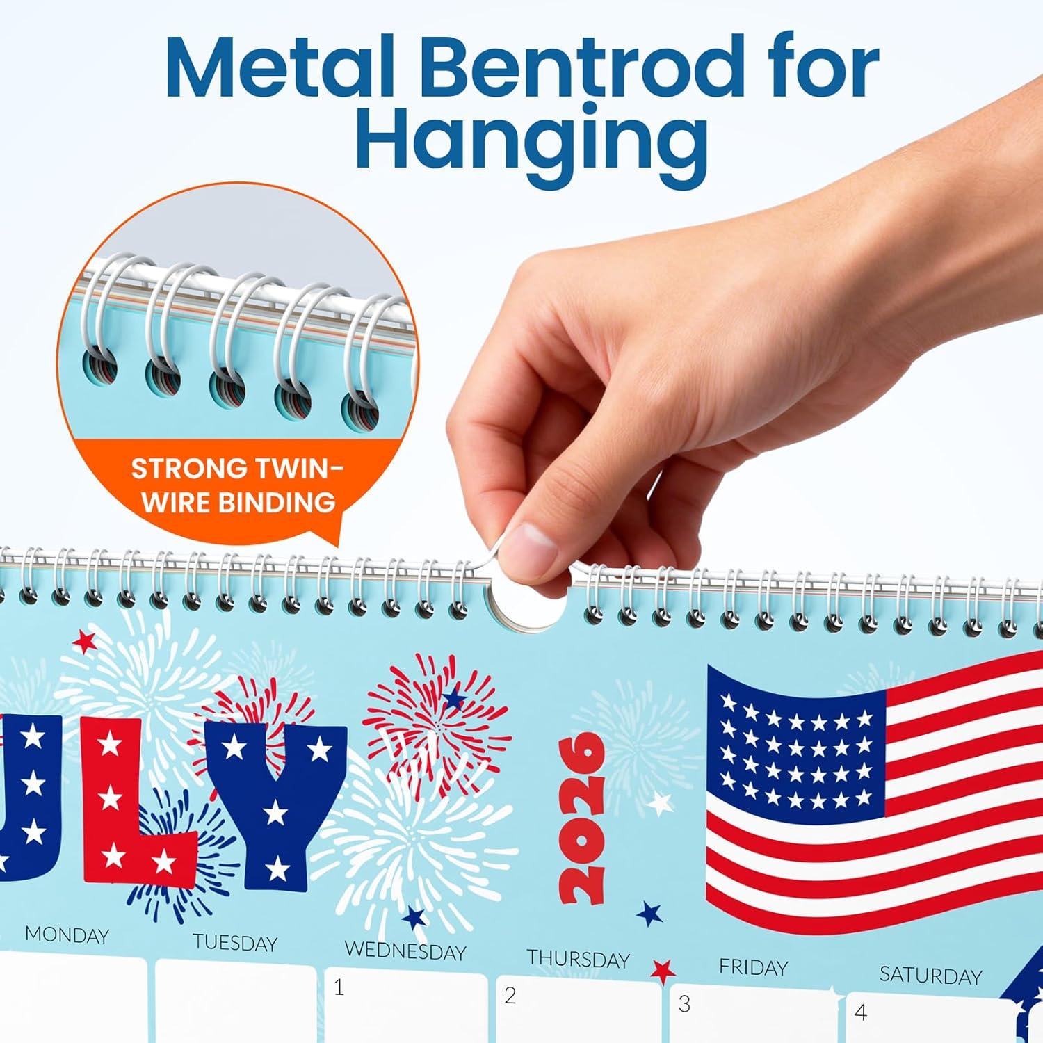 image:imageSUNEE Calendar 2026 18 Months Wall Calendar Oct 2025 Mar 2027 12x17 Big Hanging Calendar 2026 with Note Past Month and Next Month for Organizing amp Planning CuteCute