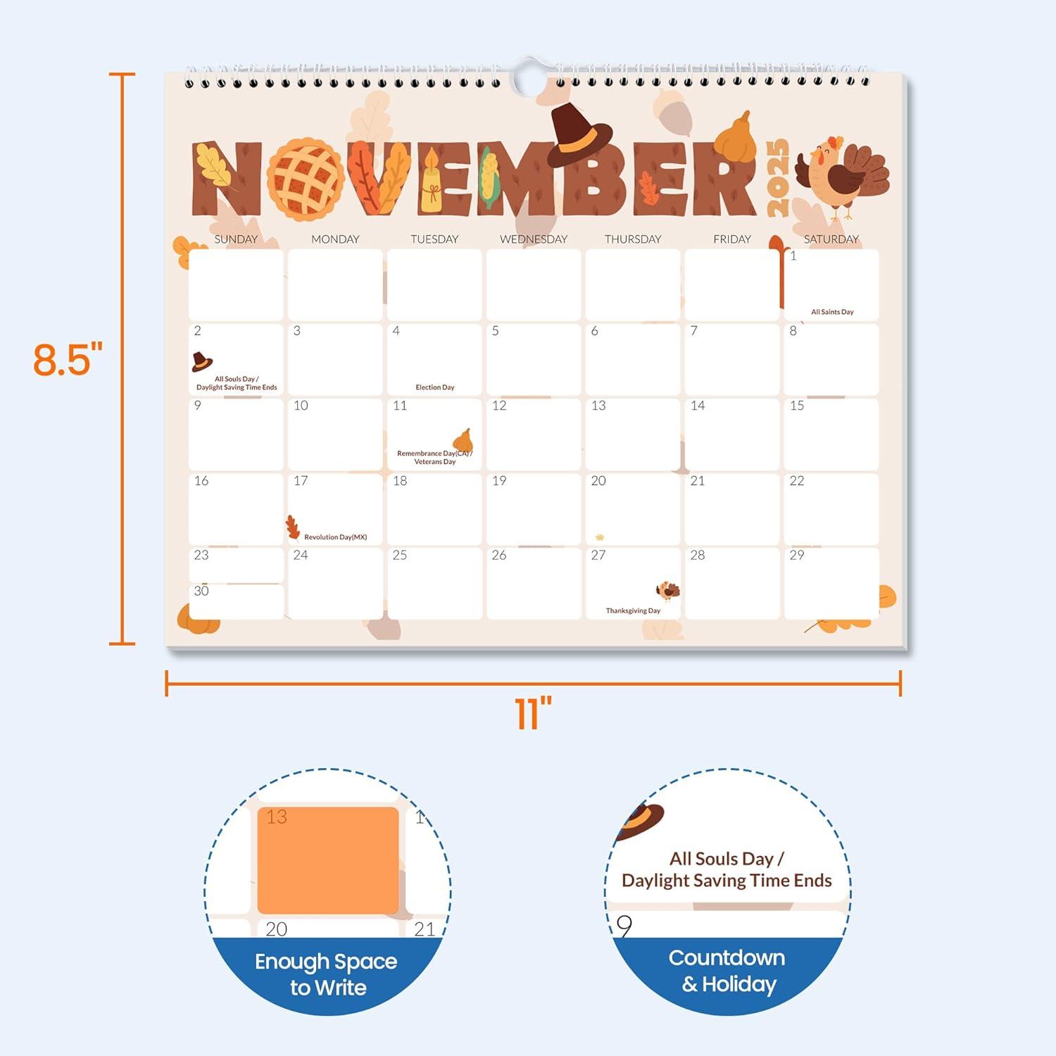 image:imageSUNEE Calendar 2026 18 Months Wall Calendar Oct 2025 Mar 2027 12x17 Big Hanging Calendar 2026 with Note Past Month and Next Month for Organizing amp Planning CuteCute