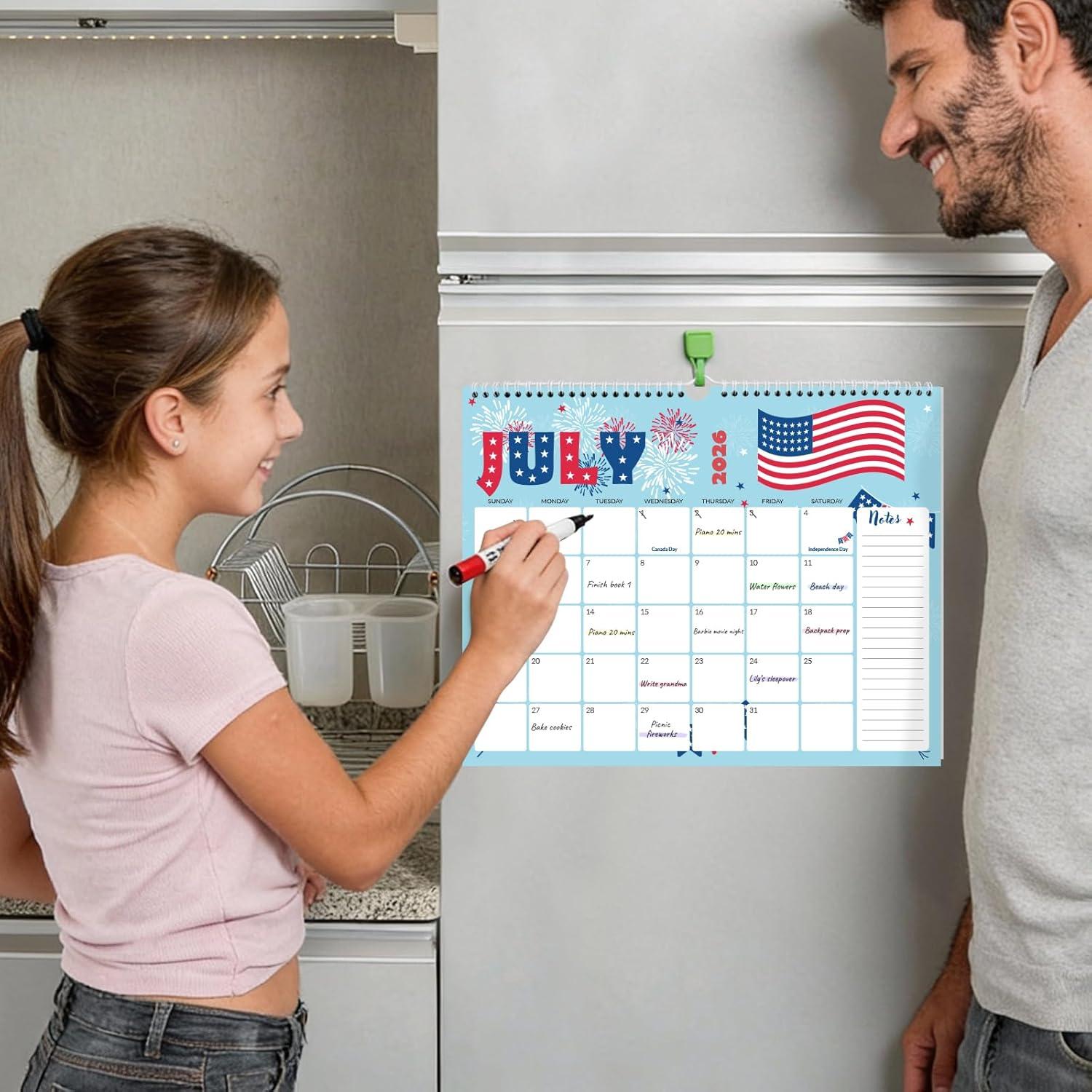 image:imageSUNEE Calendar 2026 18 Months Wall Calendar Oct 2025 Mar 2027 12x17 Big Hanging Calendar 2026 with Note Past Month and Next Month for Organizing amp Planning CuteCute